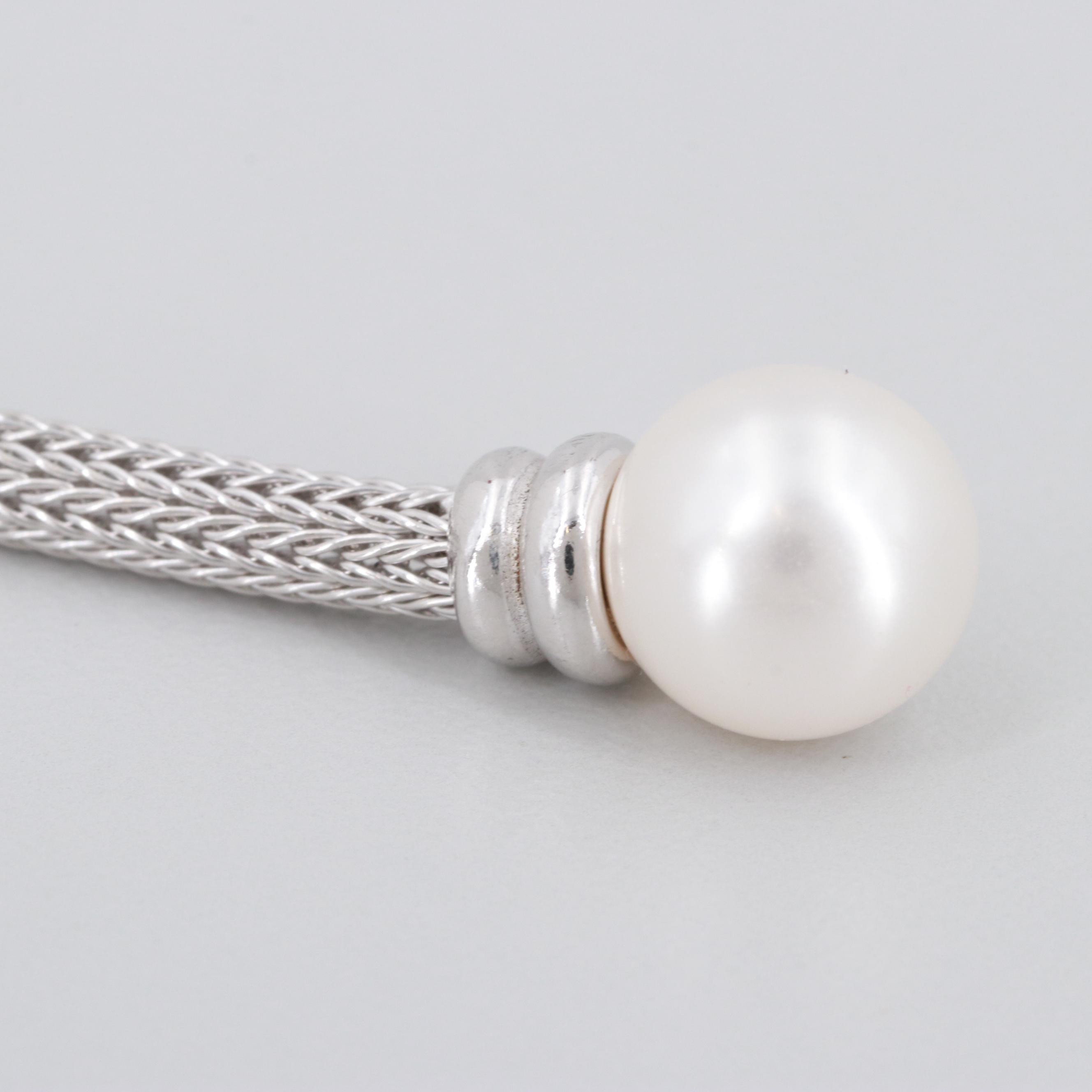 Sterling Silver Imitation Pearl Bracelet and Earring Set