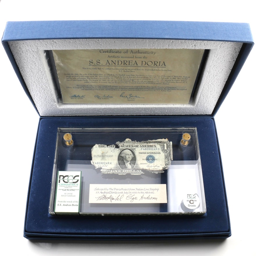 PCGS Graded $1 Silver Certificate from the S.S. Andrea Doria Shipwreck