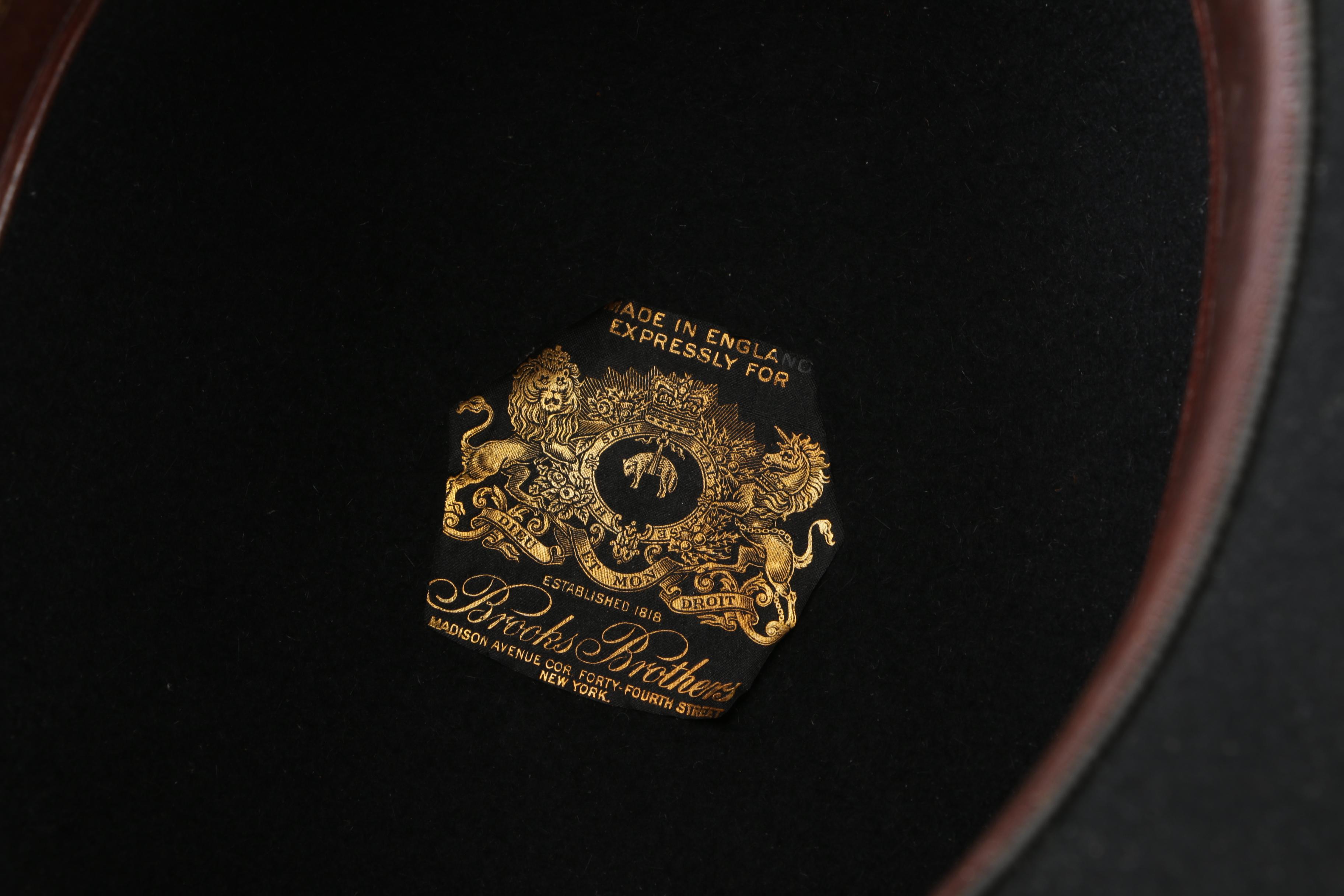 Men's Brooks Brothers Black Fur Felt Derby Bowler Hat