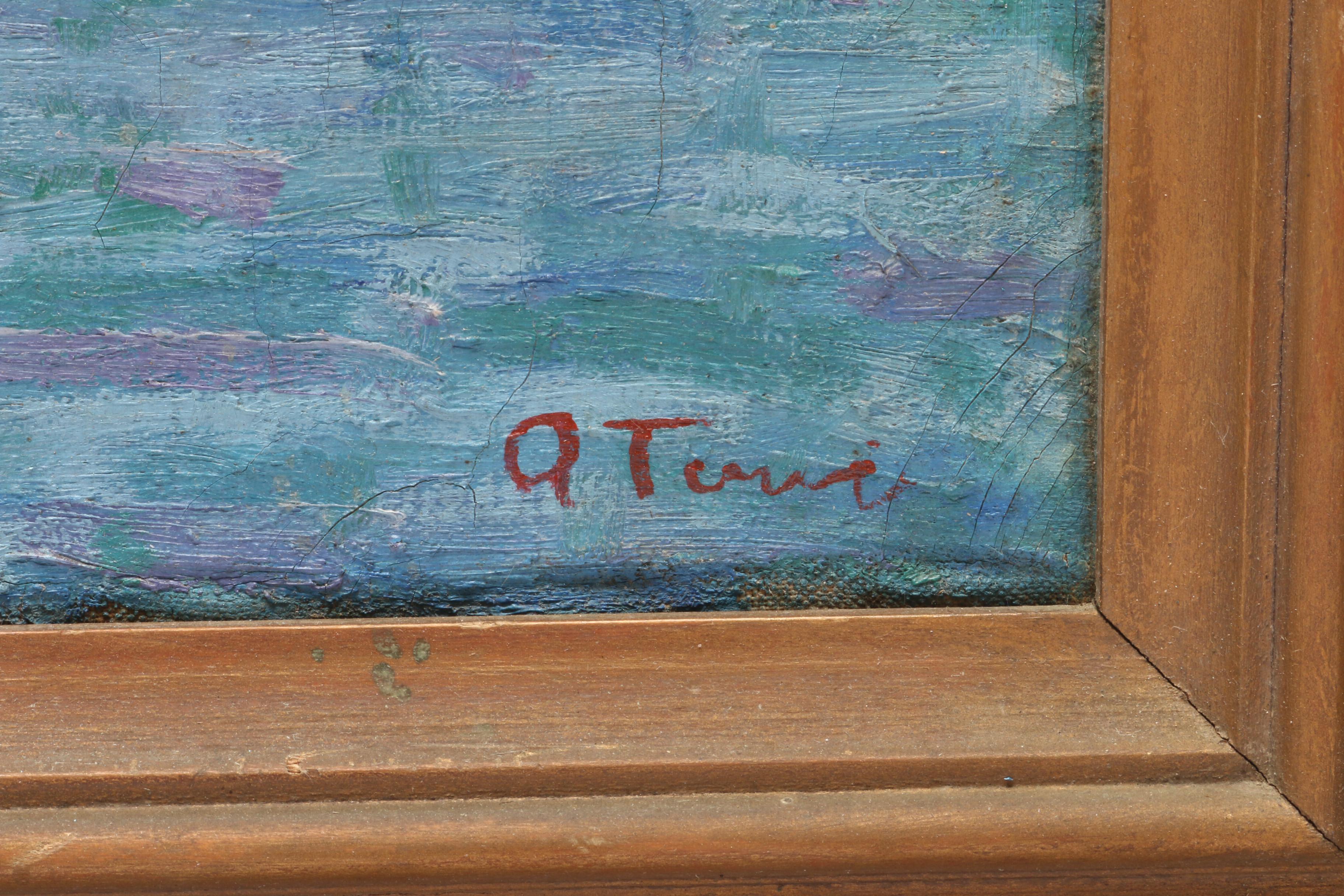 Vintage Oil Painting of a Coastal Landscape