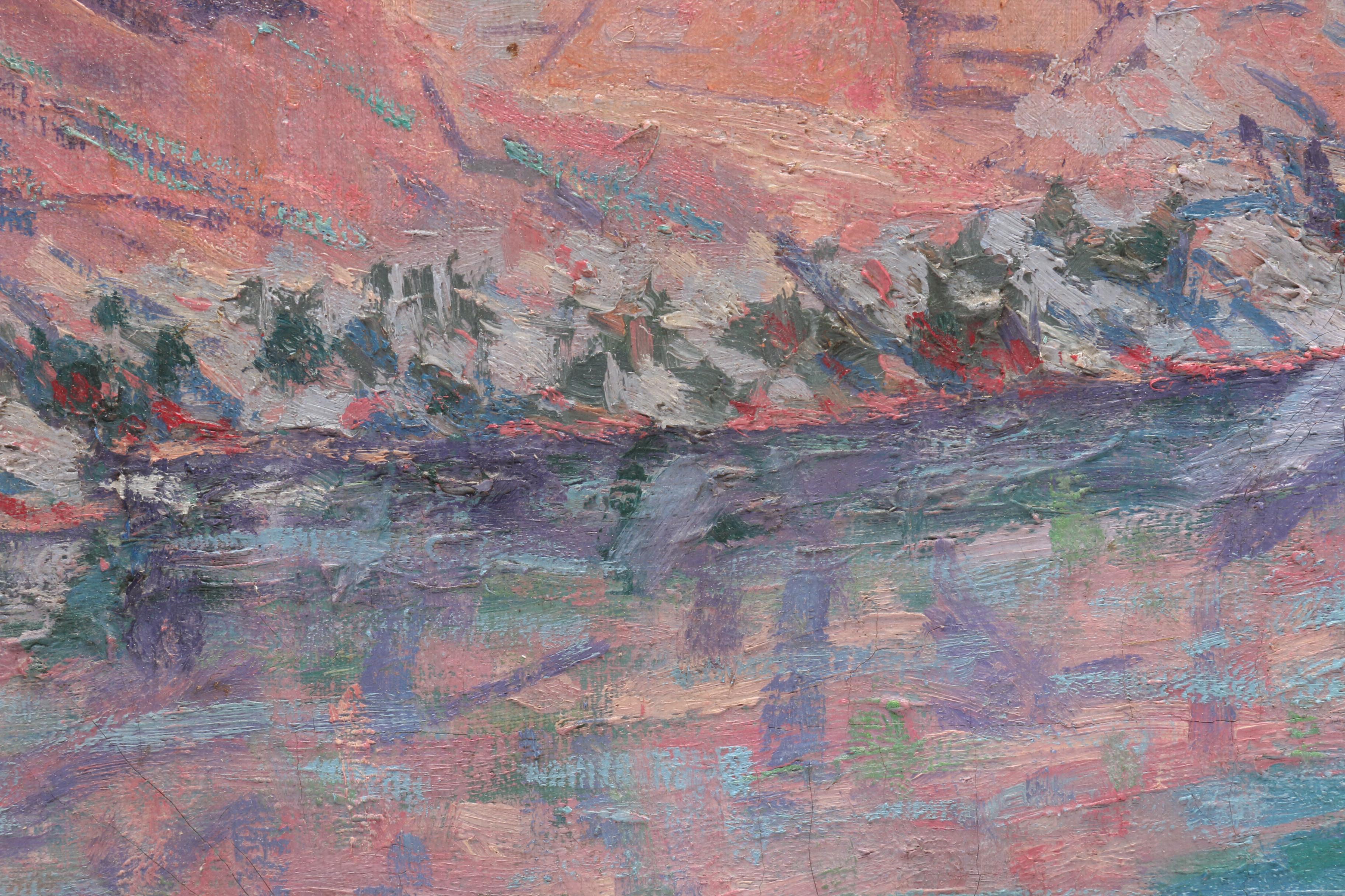 Vintage Oil Painting of a Coastal Landscape