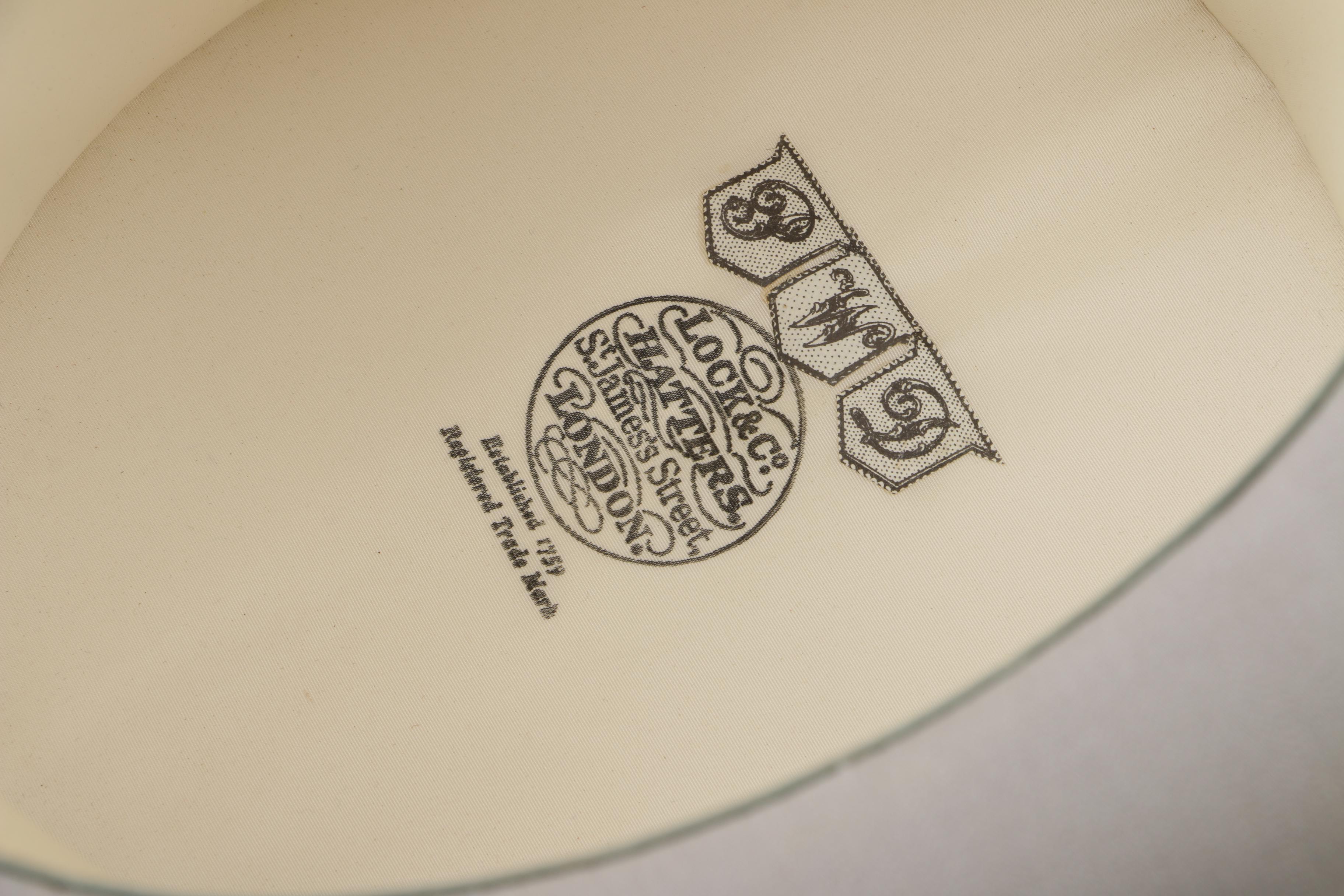 Men's Lock & Co. Hatters London Dove Grey Fur Felt Top Hat and Leather Hat Box