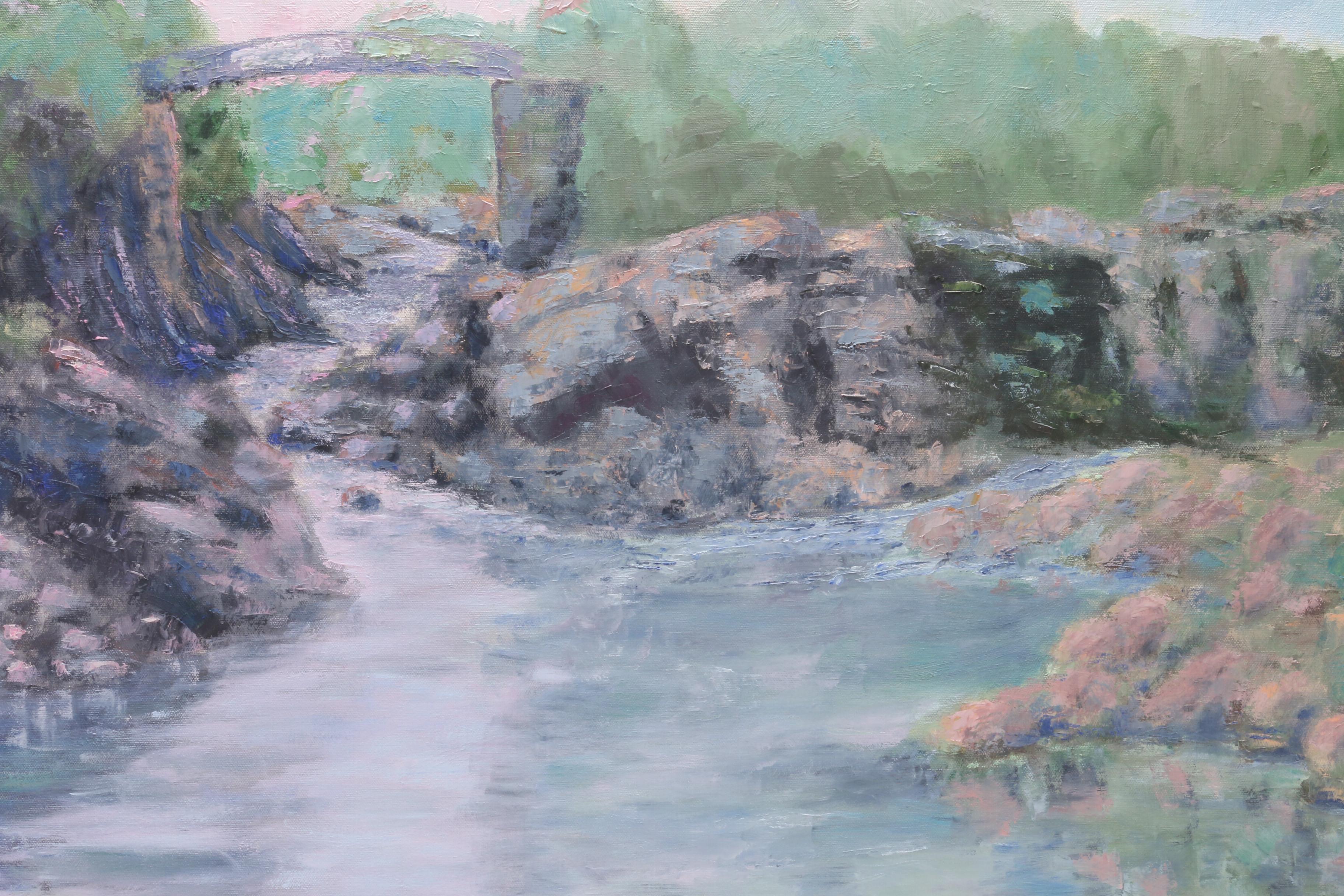 Ray Abrams Landscape Oil Painting of Stream