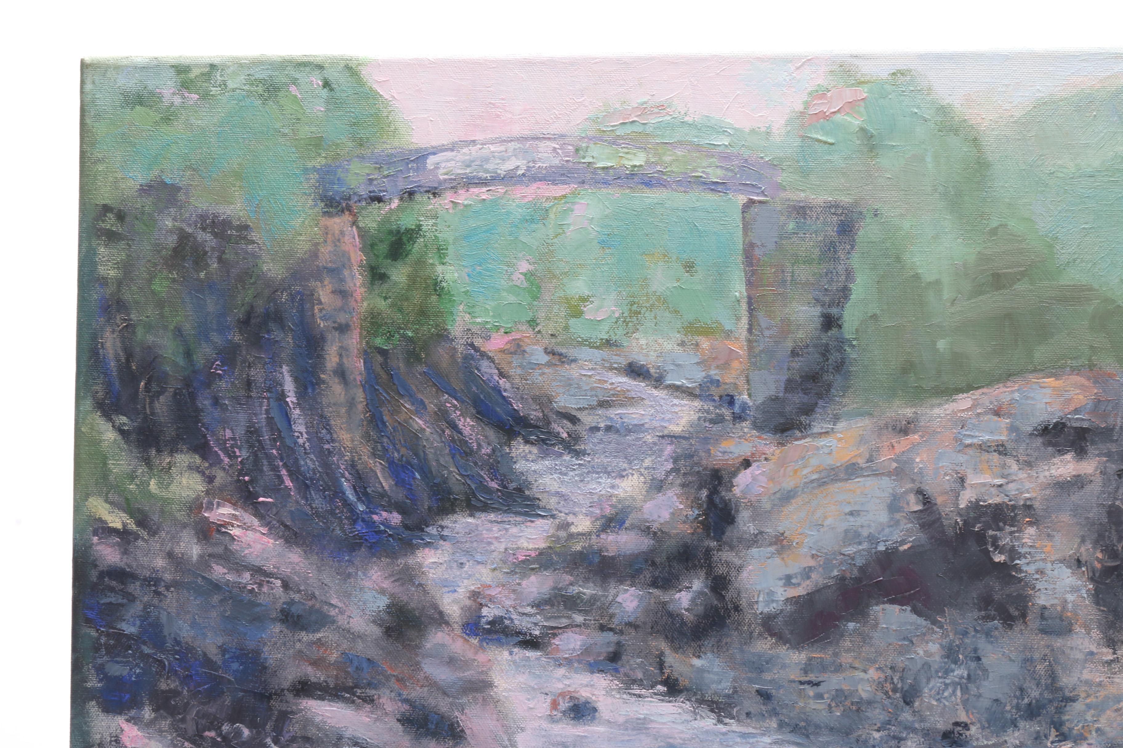 Ray Abrams Landscape Oil Painting of Stream