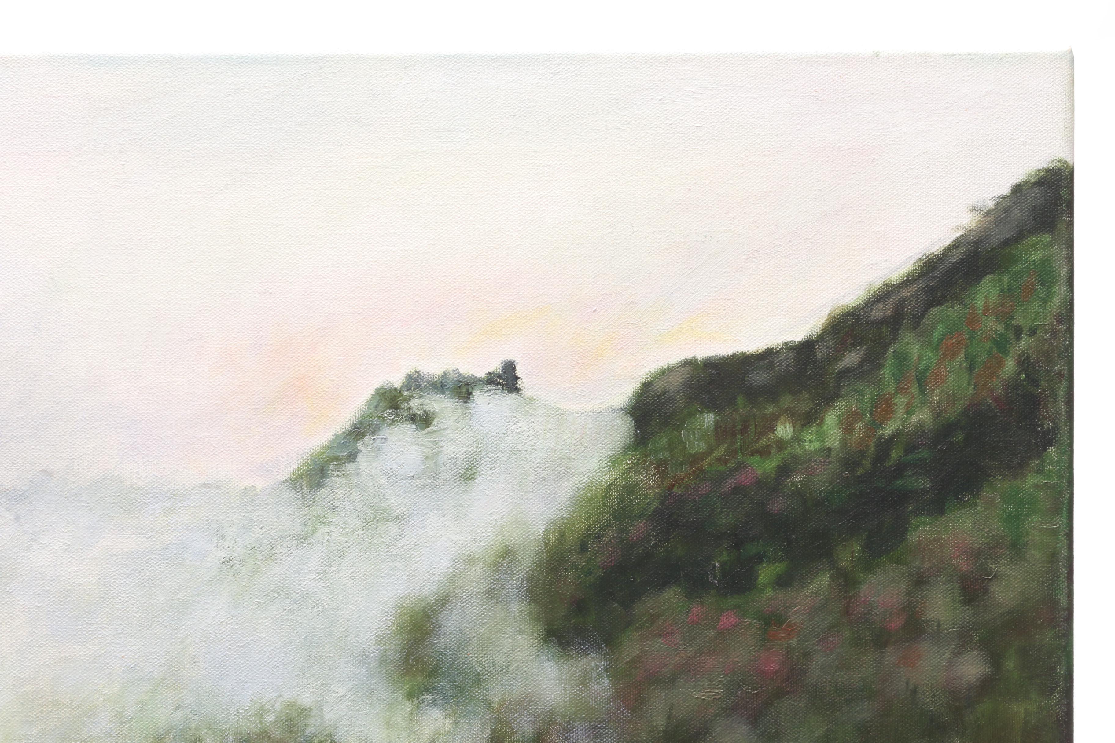 Ray Abrams Oil Painting of Landscape with Hillside Village