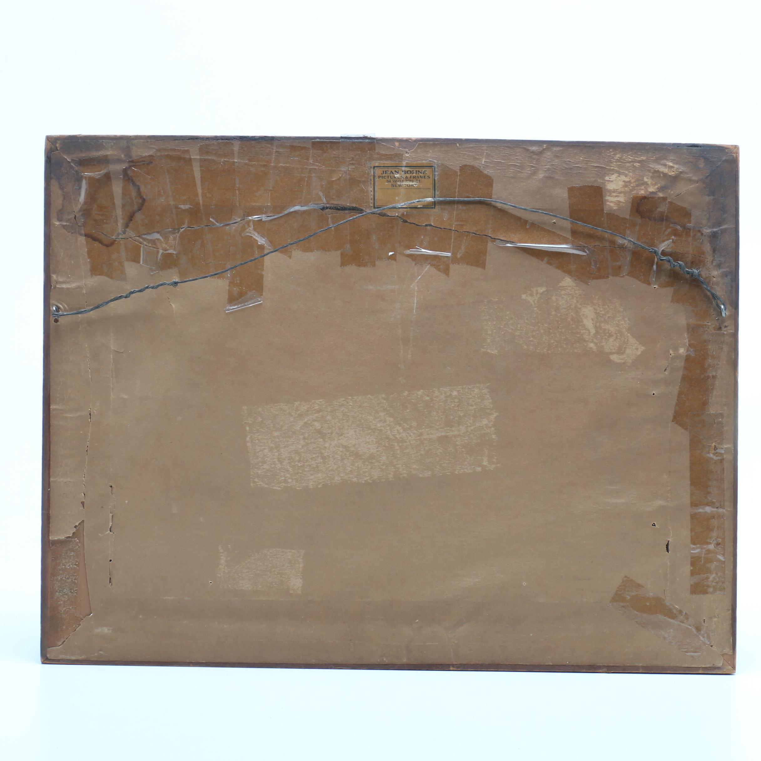 Late 19th-Century Oil Painting of Landscape with Figures