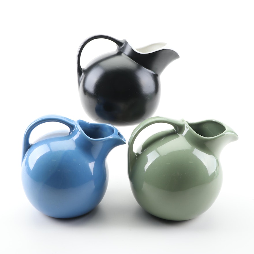 Hall and H.F. Coors Ceramic Ball Pitchers, Mid-Century