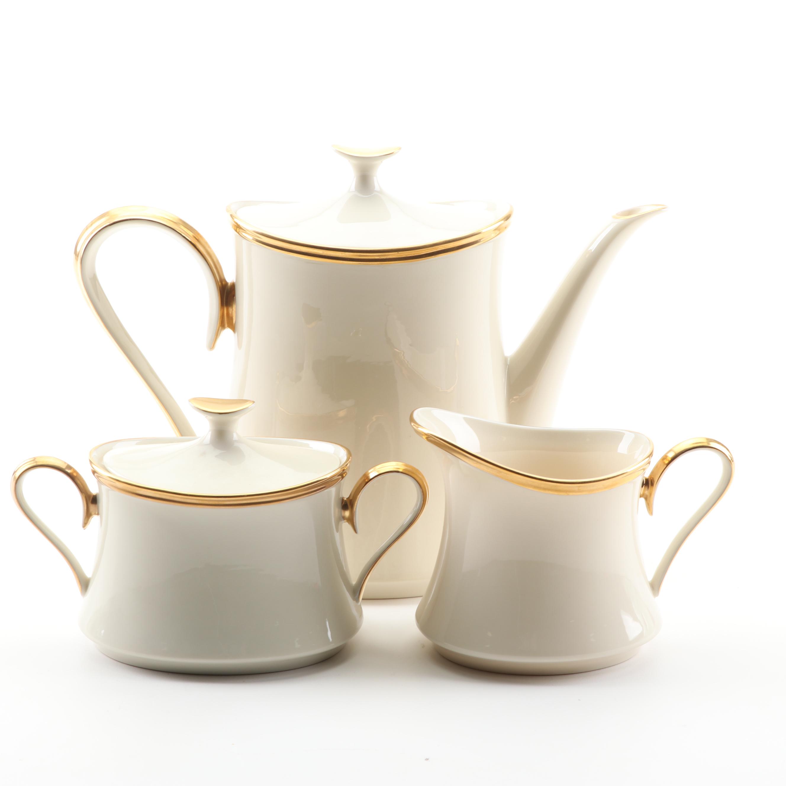 Lenox "Eternal" Bone China Teapot with Cream and Sugar