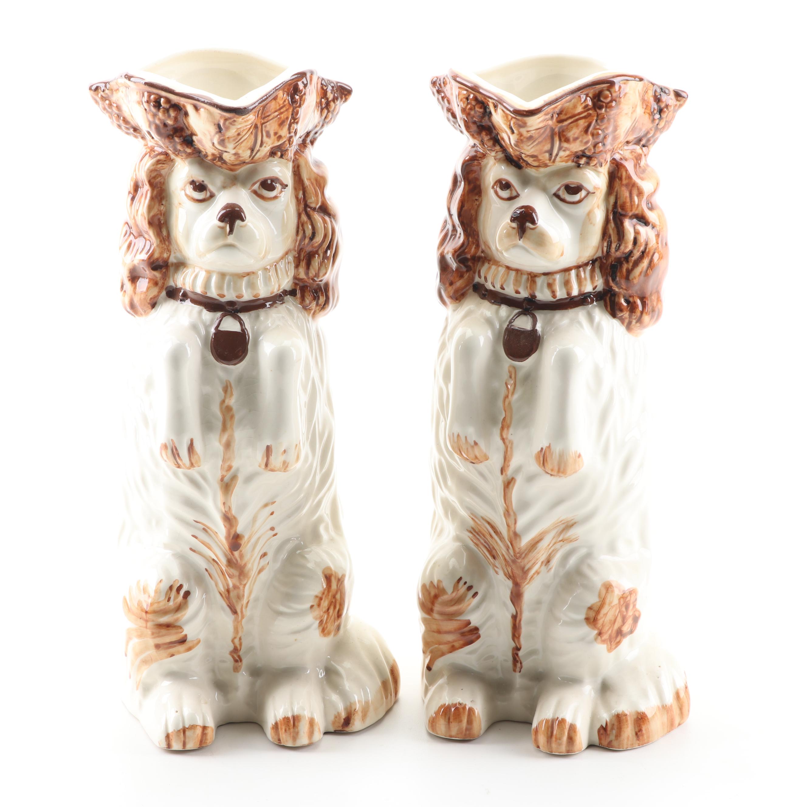 Staffordshire Style Cavalier King Charles Spaniel Toby Jugs