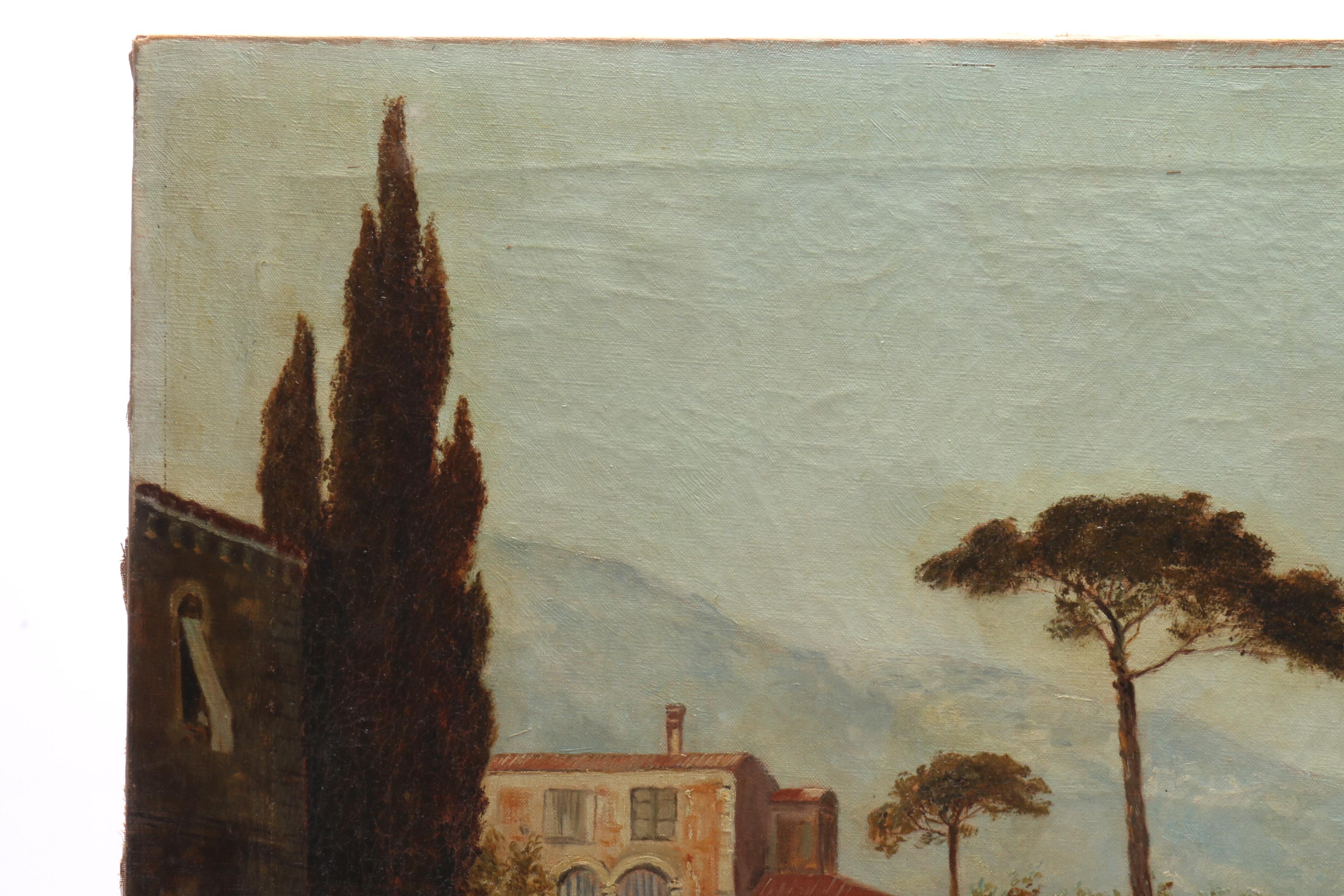 A. Ricciardi Continental Oil Painting of Scenic Countryside