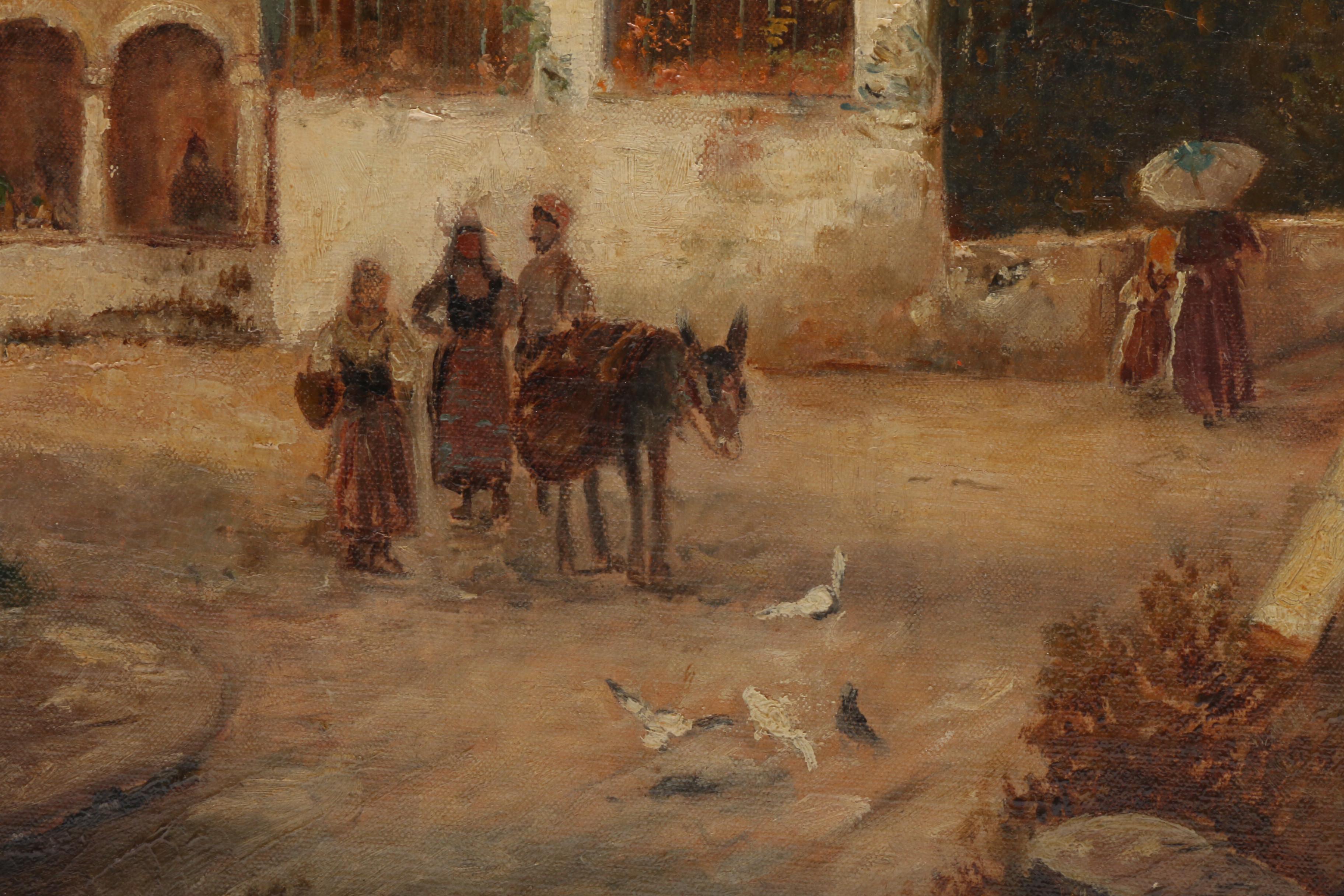 A. Ricciardi Continental Oil Painting of Scenic Countryside