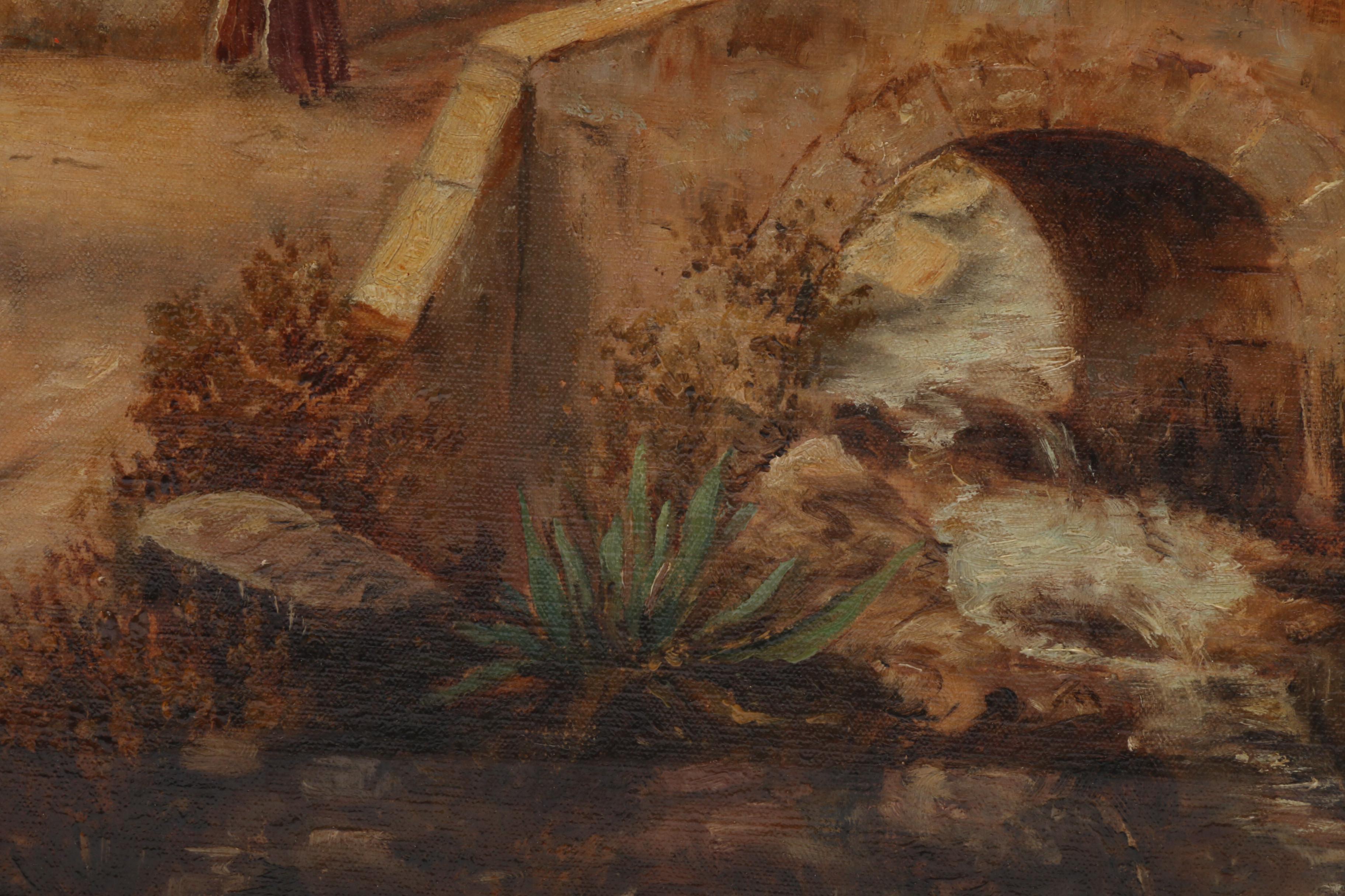 A. Ricciardi Continental Oil Painting of Scenic Countryside