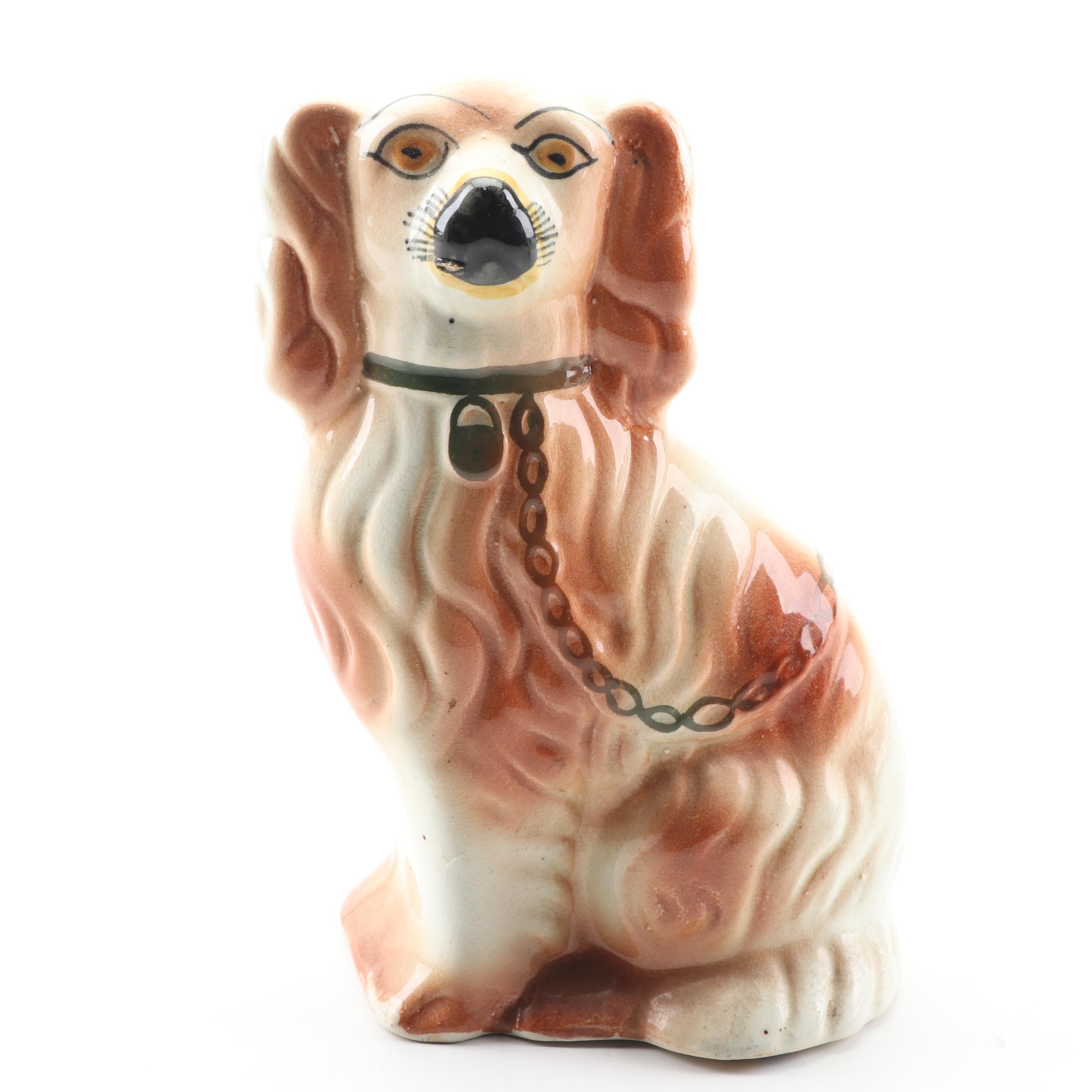 Staffordshire Style Earthenware Spaniel Figurines