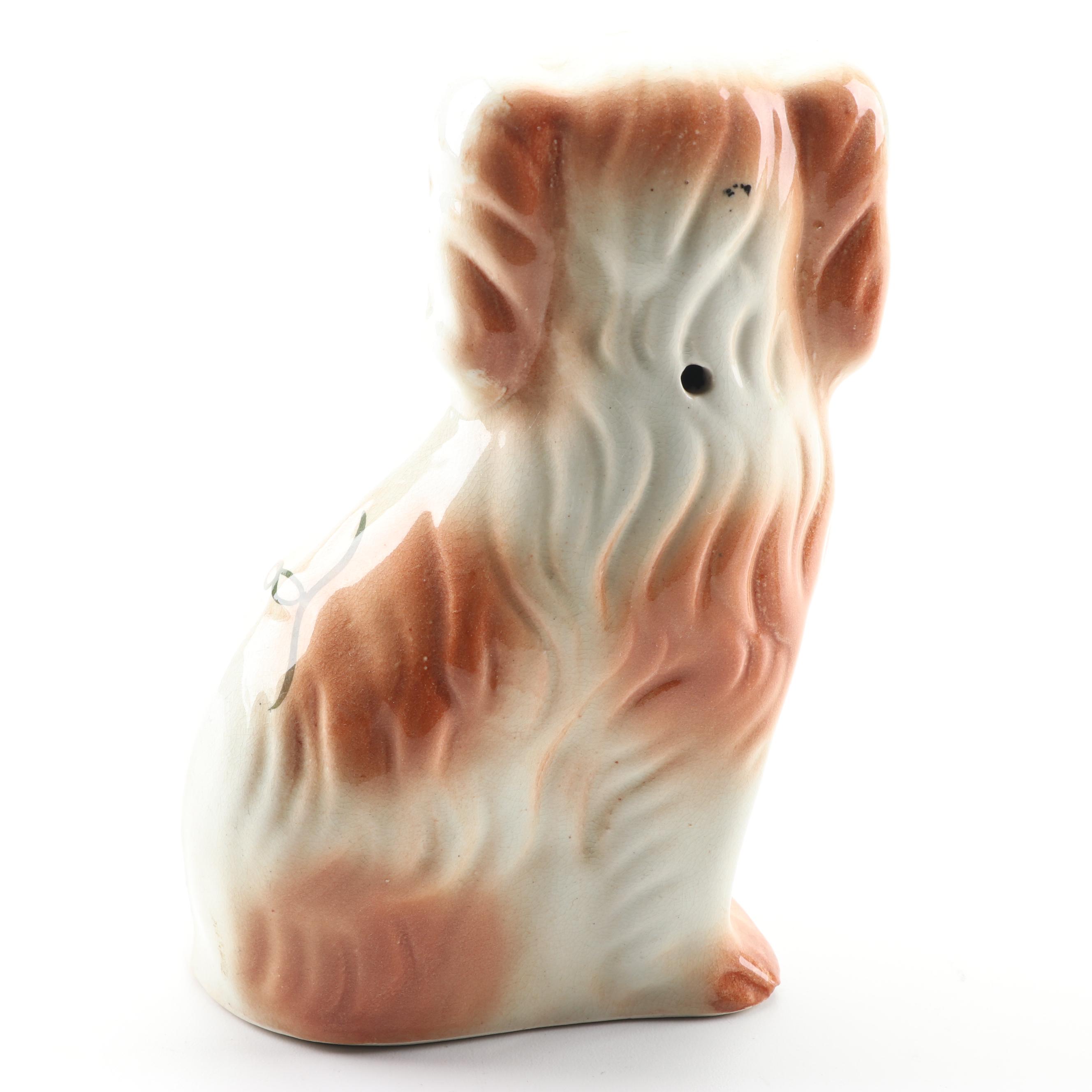 Staffordshire Style Earthenware Spaniel Figurines