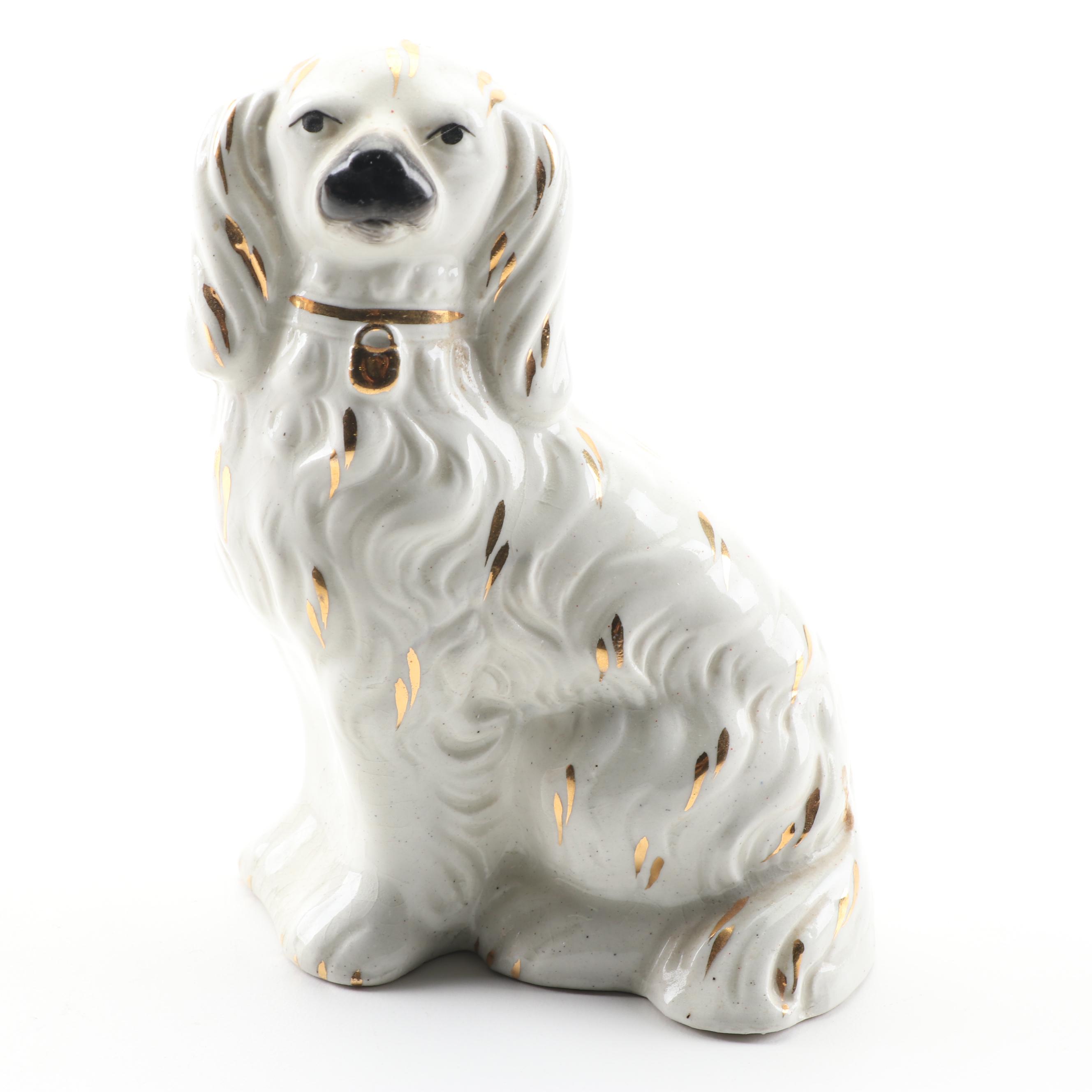 Staffordshire Style Earthenware Spaniel Figurines