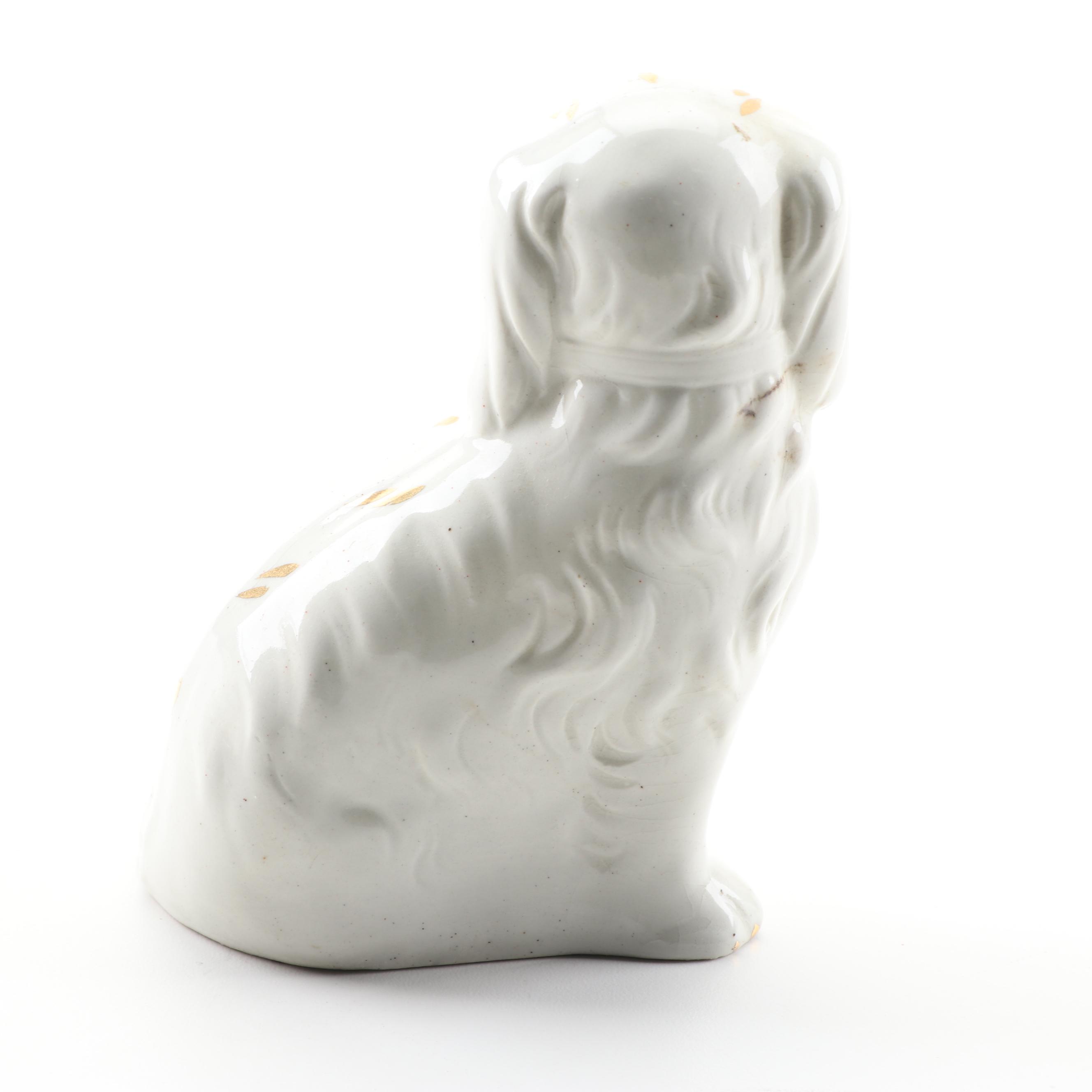 Staffordshire Style Earthenware Spaniel Figurines