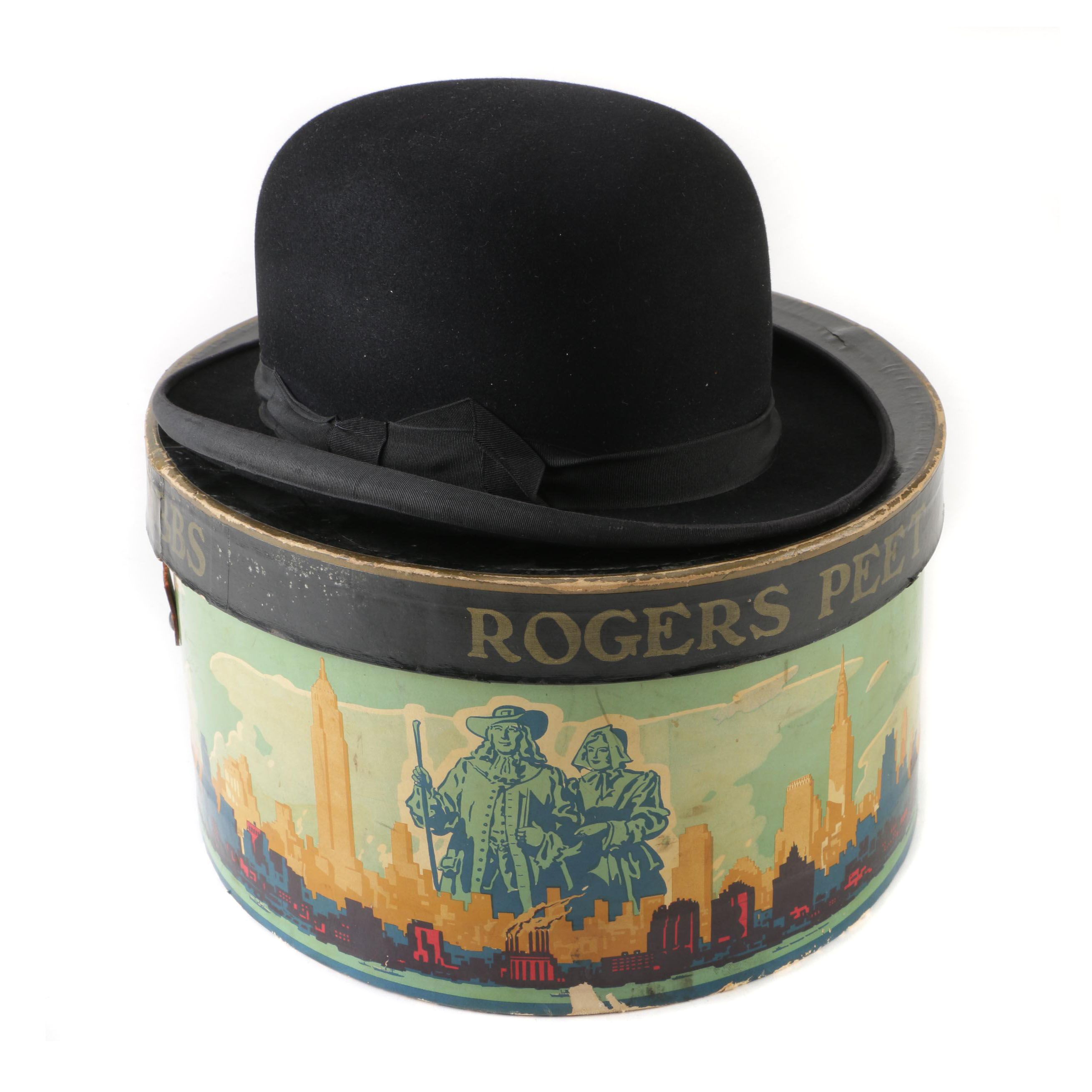 Men's Brooks Brothers Black Fur Felt Derby Bowler Hat