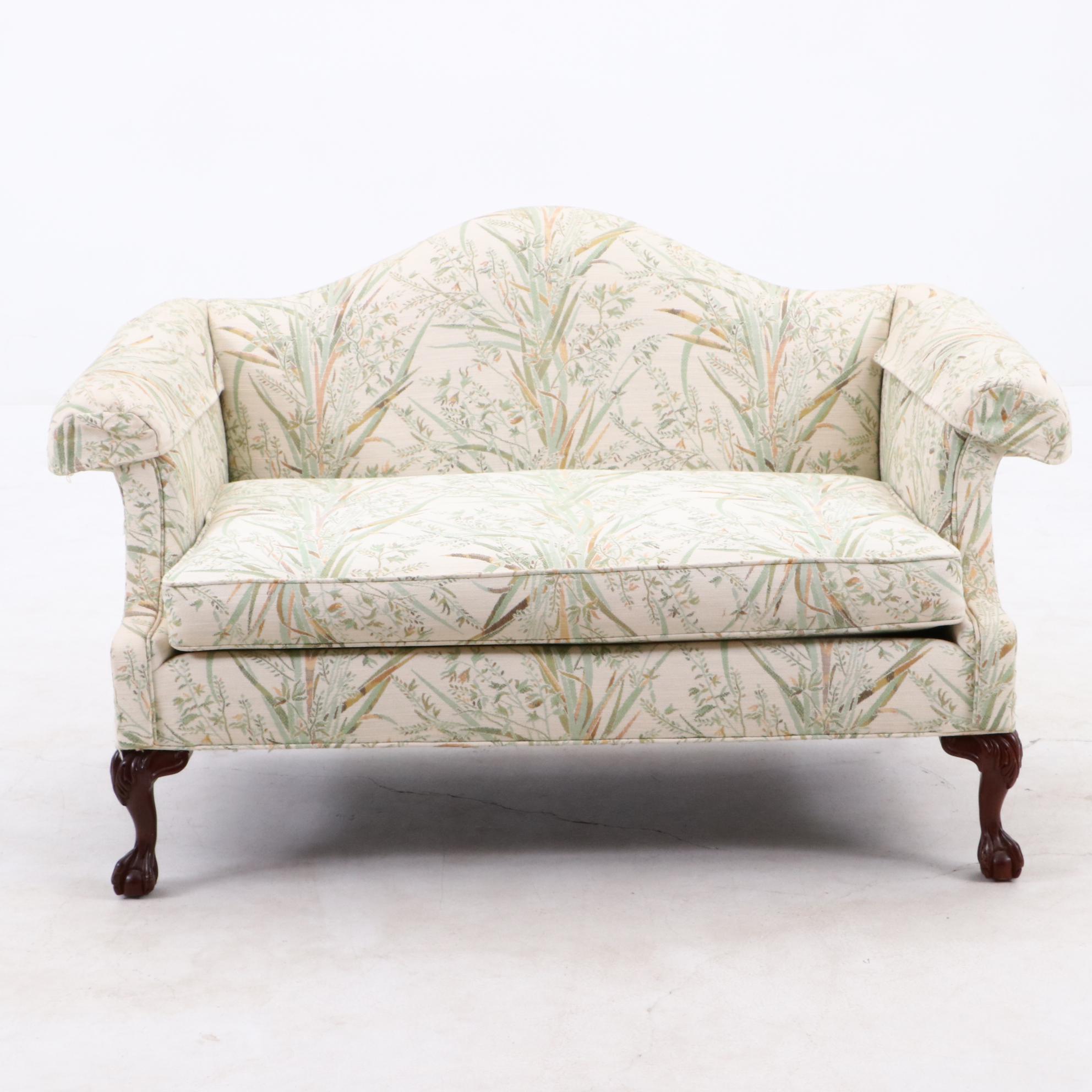 Camel Back Upholstered Loveseat by North Hickory Furniture Co.
