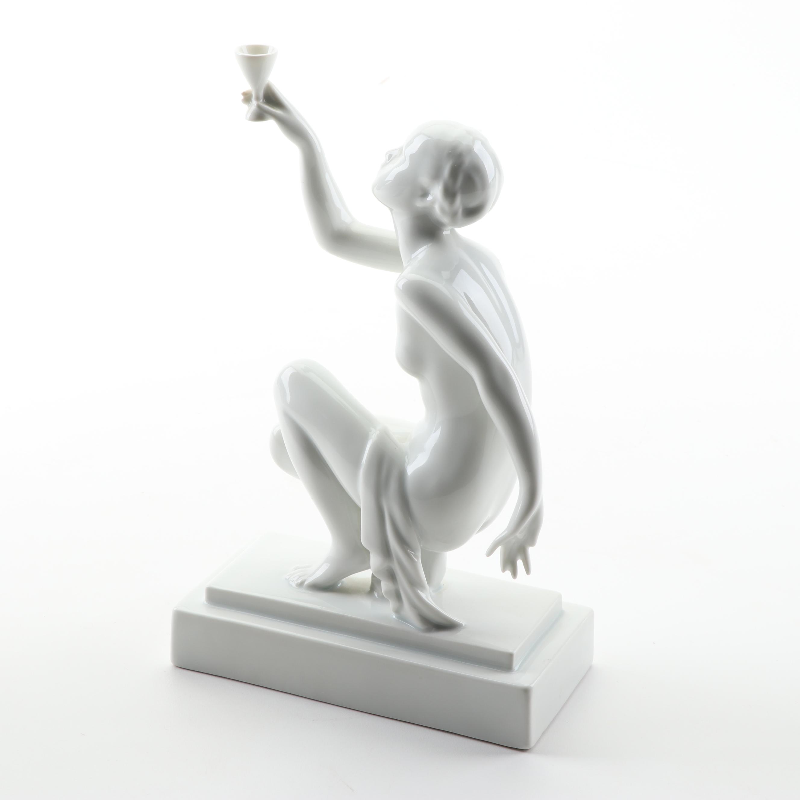 Herend Porcelain Art Deco Style Figurine