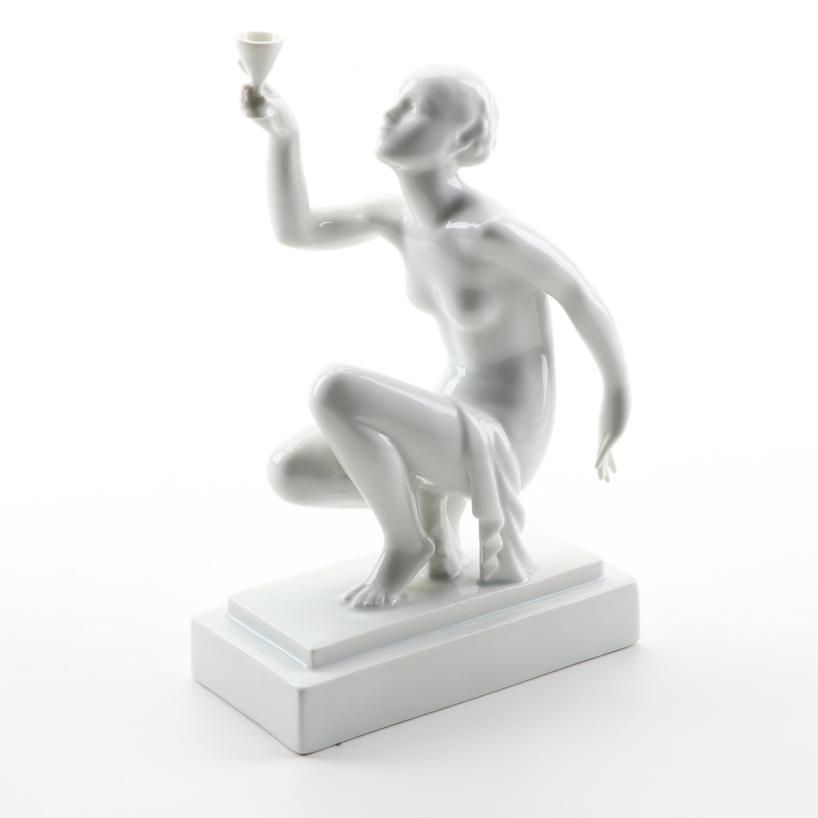 Herend Porcelain Art Deco Style Figurine