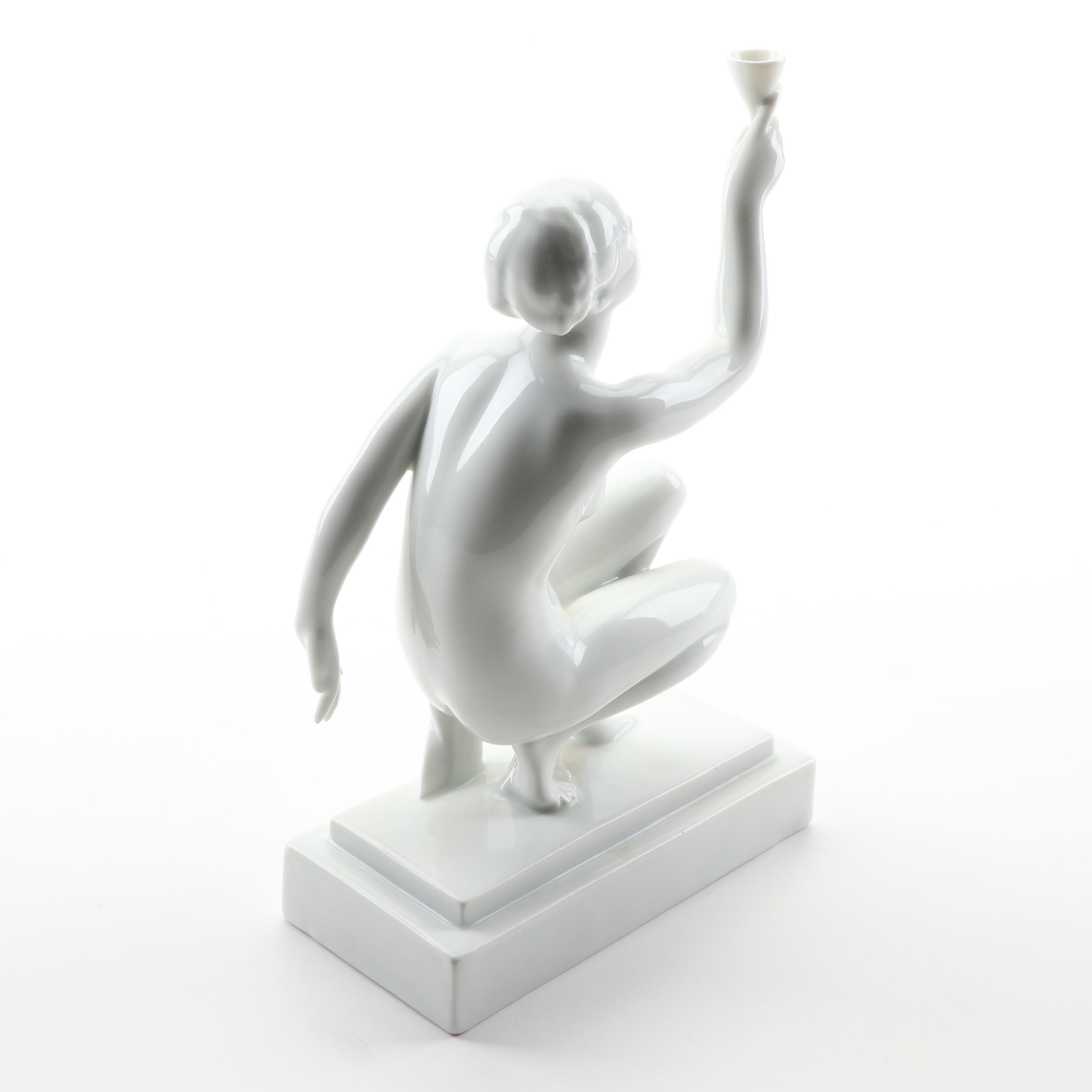 Herend Porcelain Art Deco Style Figurine