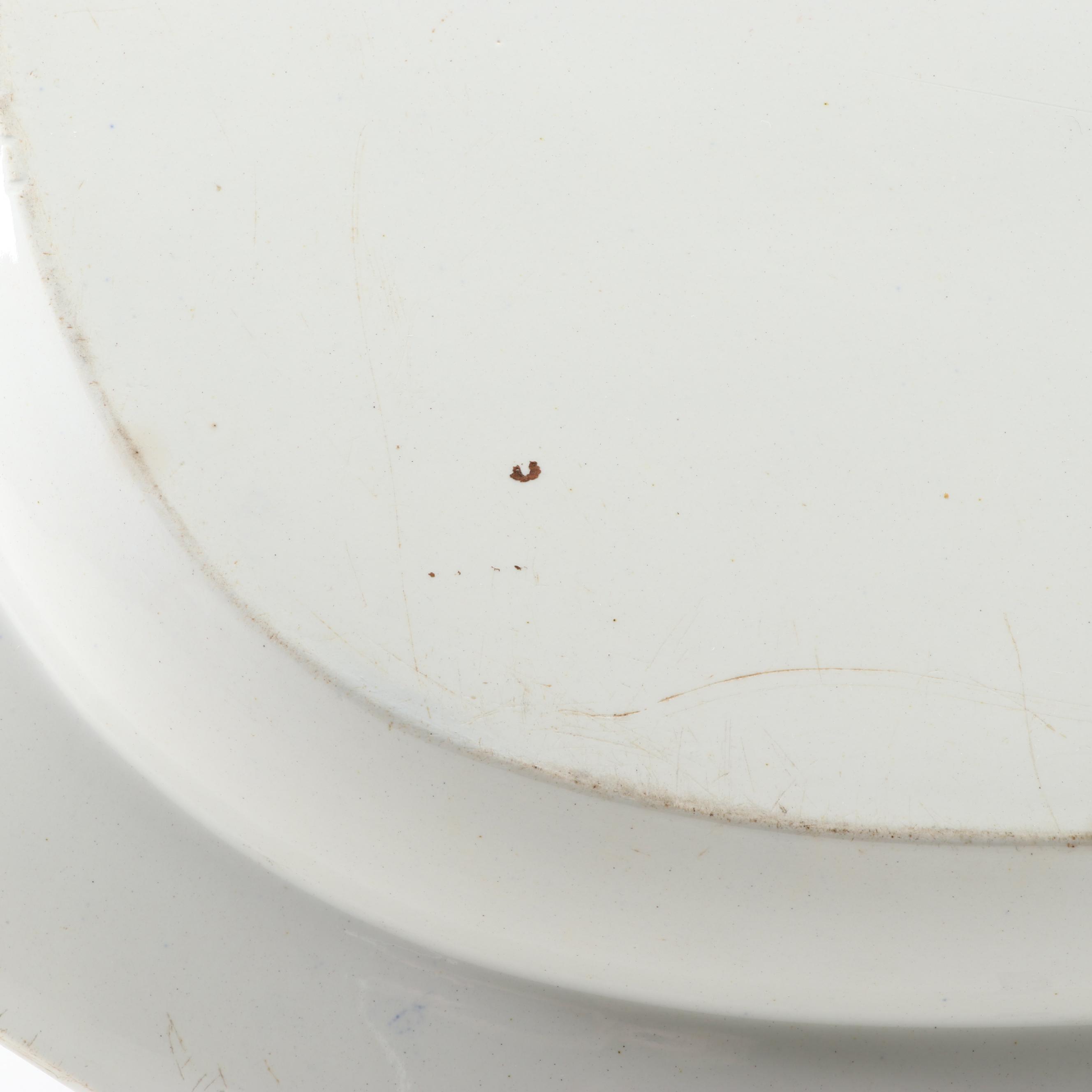 English Transferware Blue and White Chinoiserie Platter, 19th Century