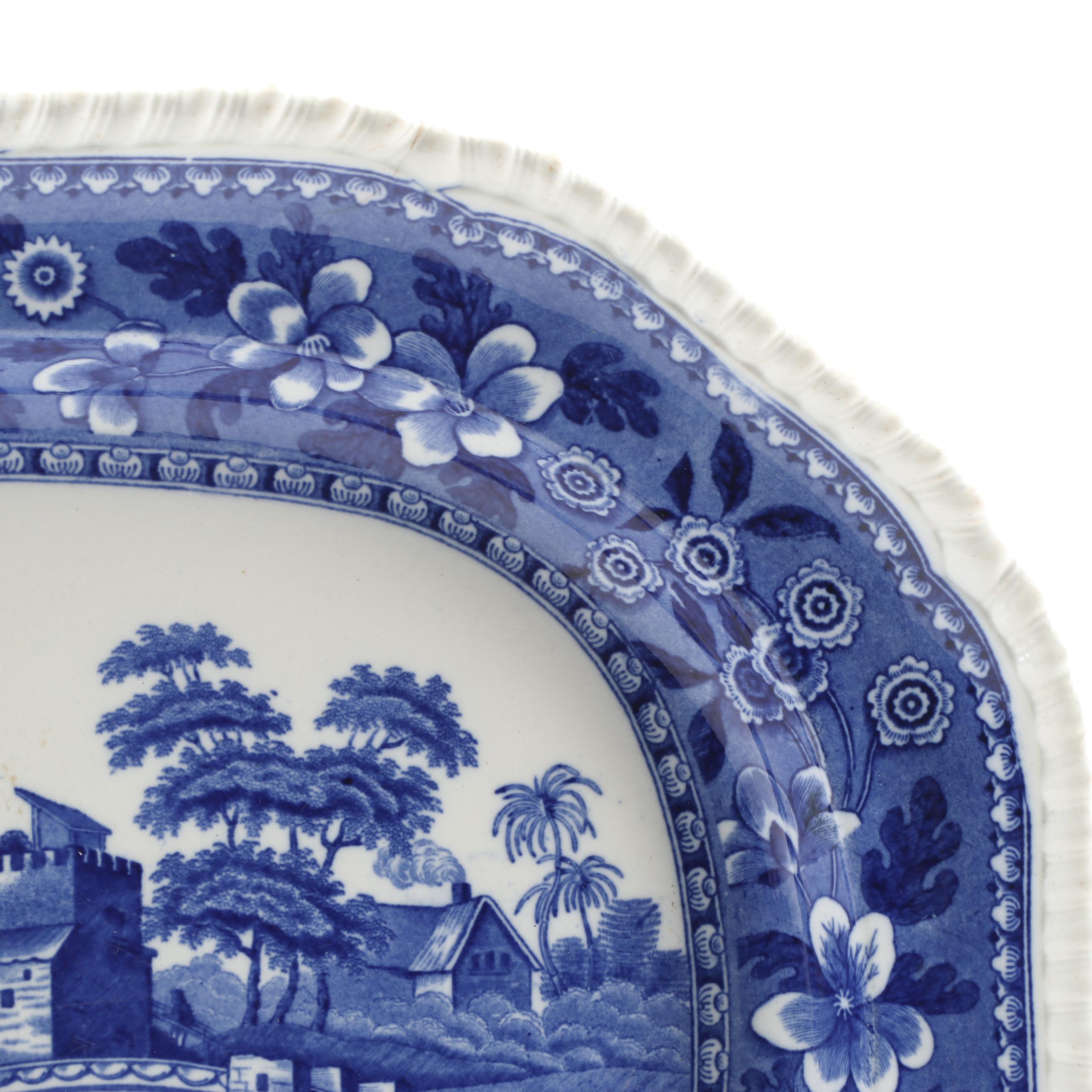 Vintage Spode "Tower Blue" Transfer-Printed Oval Serving Platter