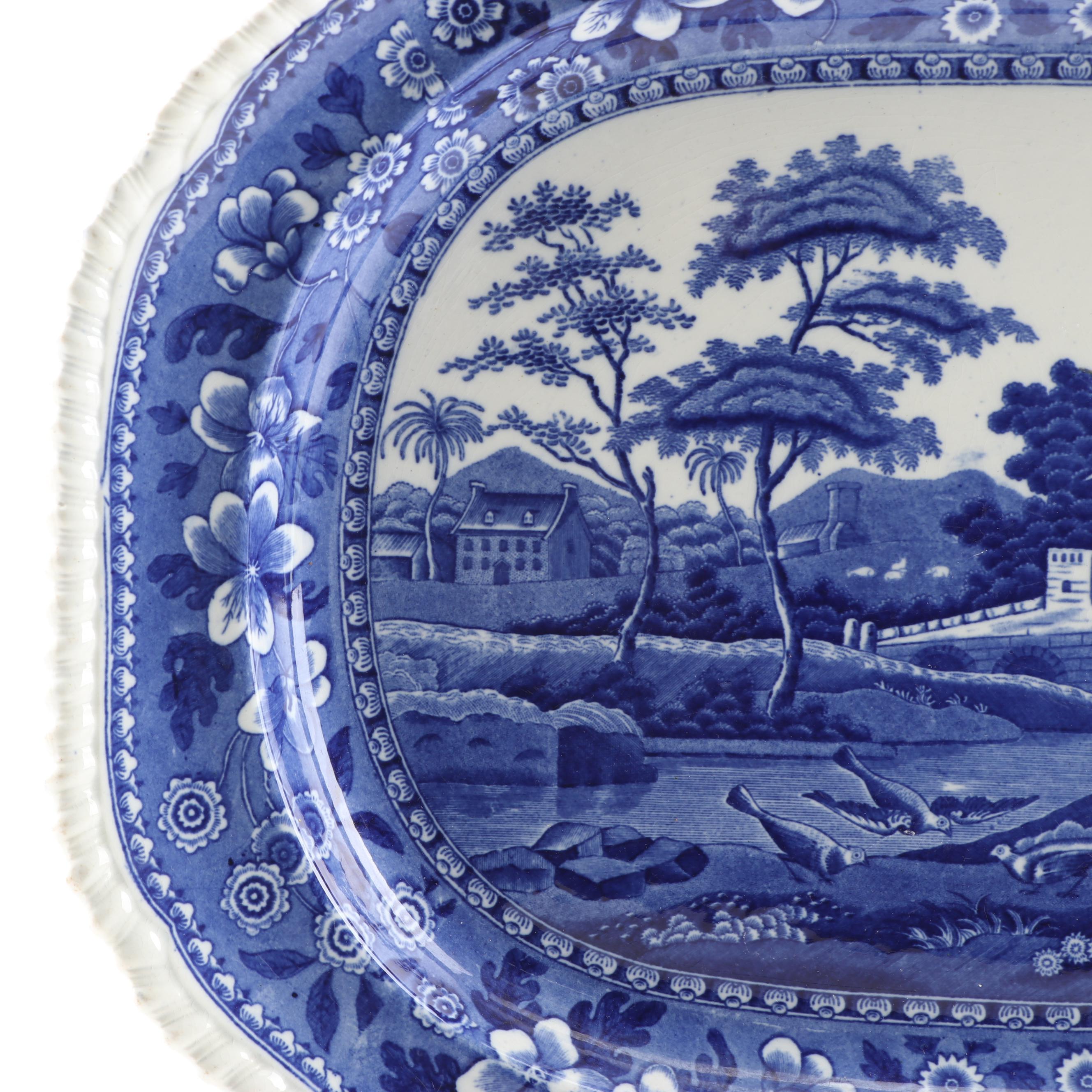 Vintage Spode "Tower Blue" Transfer-Printed Oval Serving Platter