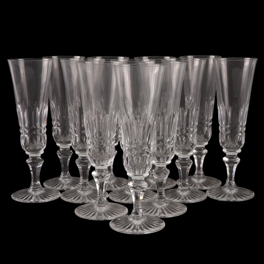 Baccarat "Piccadilly" Crystal Champagne Flutes, Late 20th Century