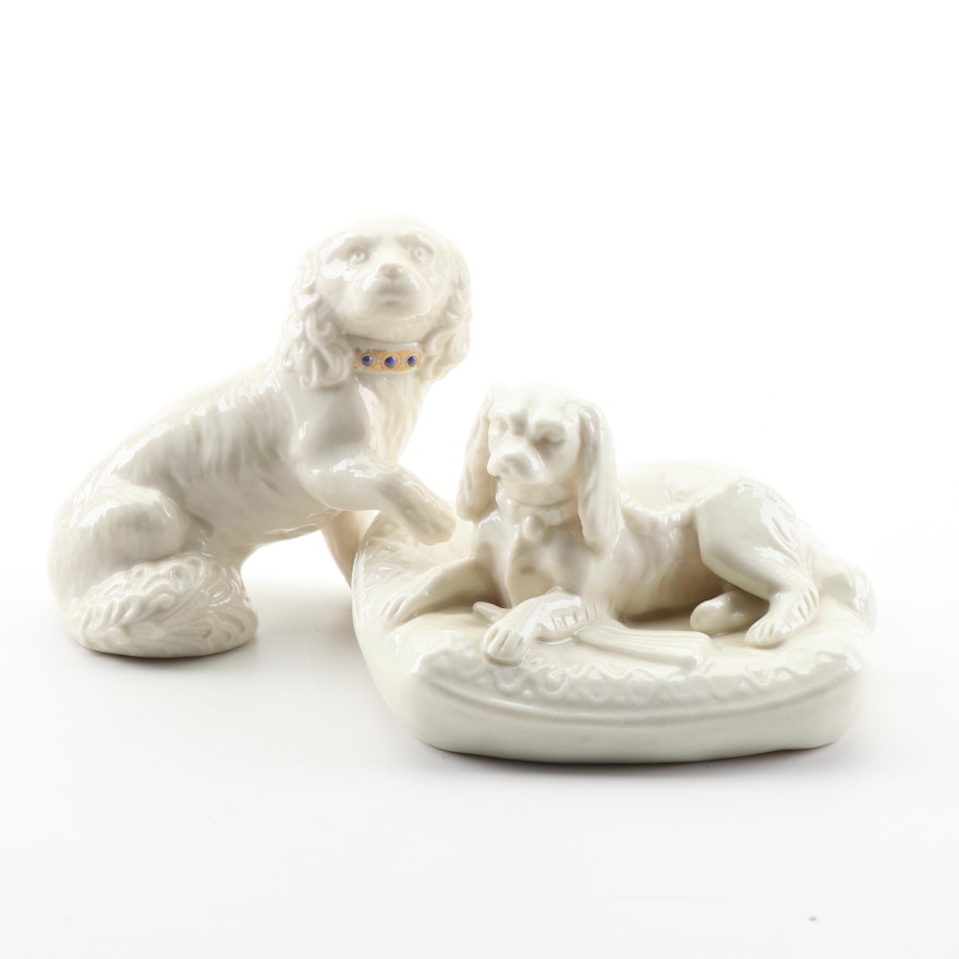 Lenox and Belleek Porcelain Cavalier King Charles Spaniel Figurines