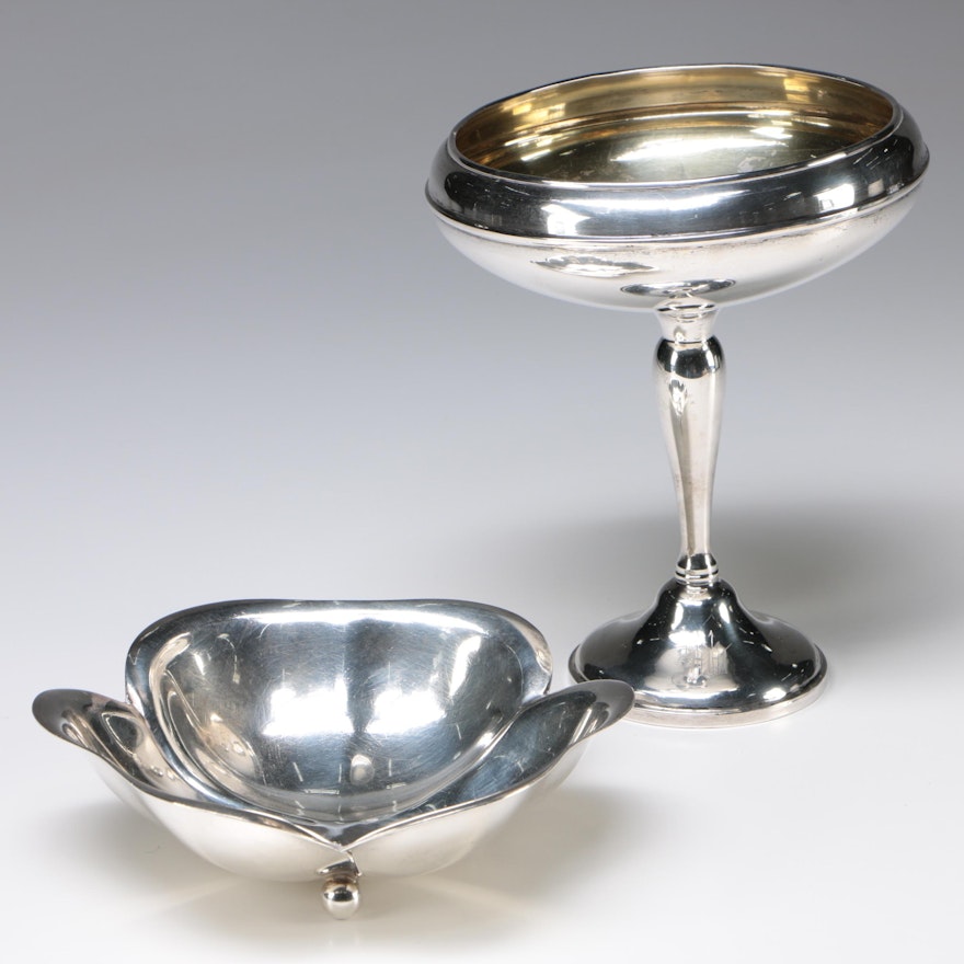 Reed & Barton Sterling Clover Dish with Watrous Weighted Sterling Footed Bowl