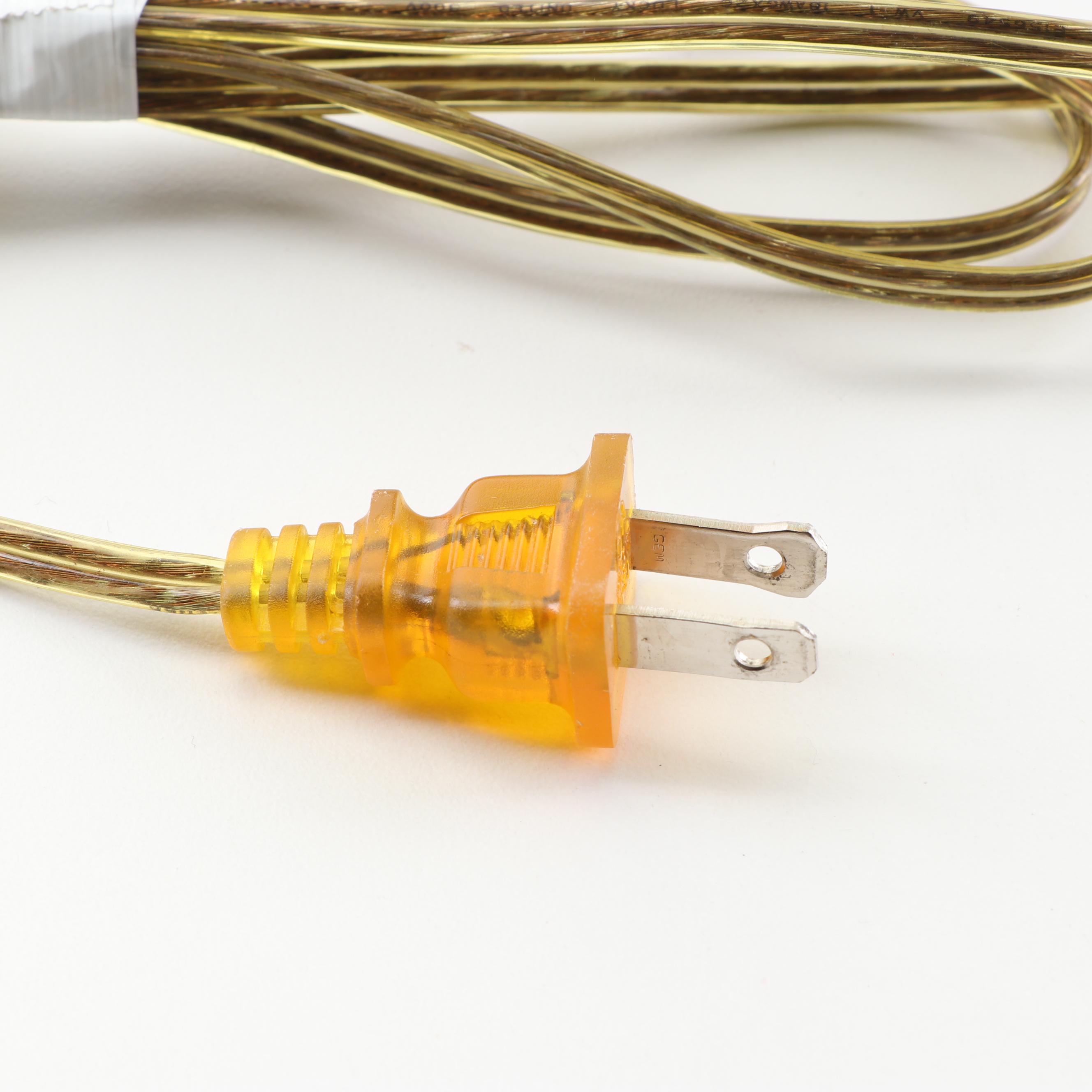 Metal Table Lamp with a Reverse Hand-Painted Glass Shade