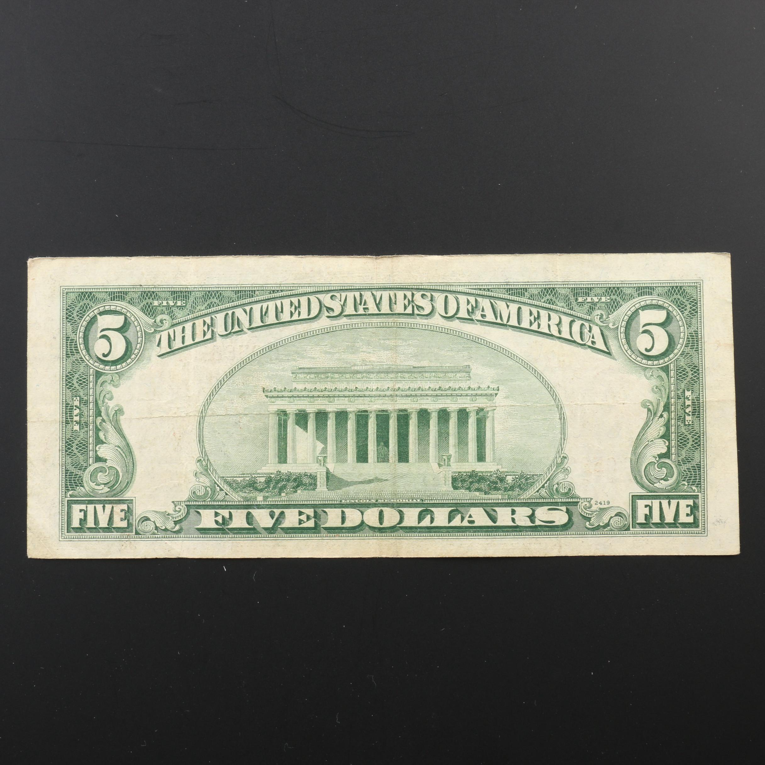 Group of Sixteen $5 Federal Reserve Notes from 1928, 1953, and 1963