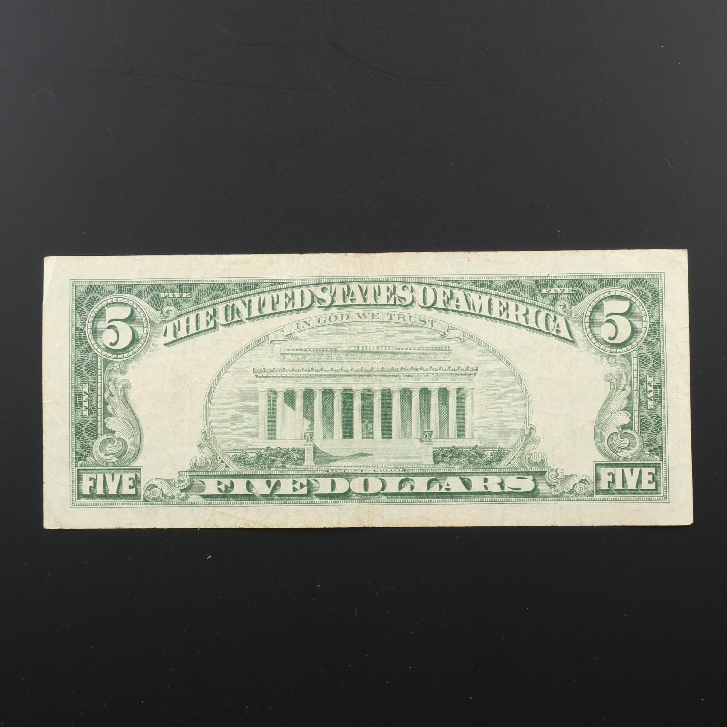 Group of Sixteen $5 Federal Reserve Notes from 1928, 1953, and 1963