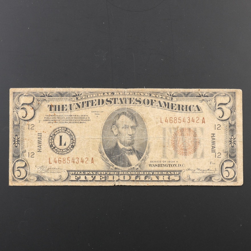 Series of 1934-A U.S. $5 Federal Reserve Note