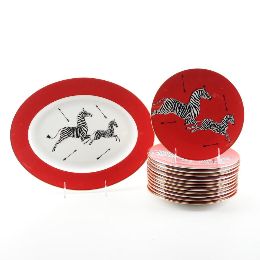 Scalamandre by Lenox "Zebras" Bone China Platter and Salad Plates