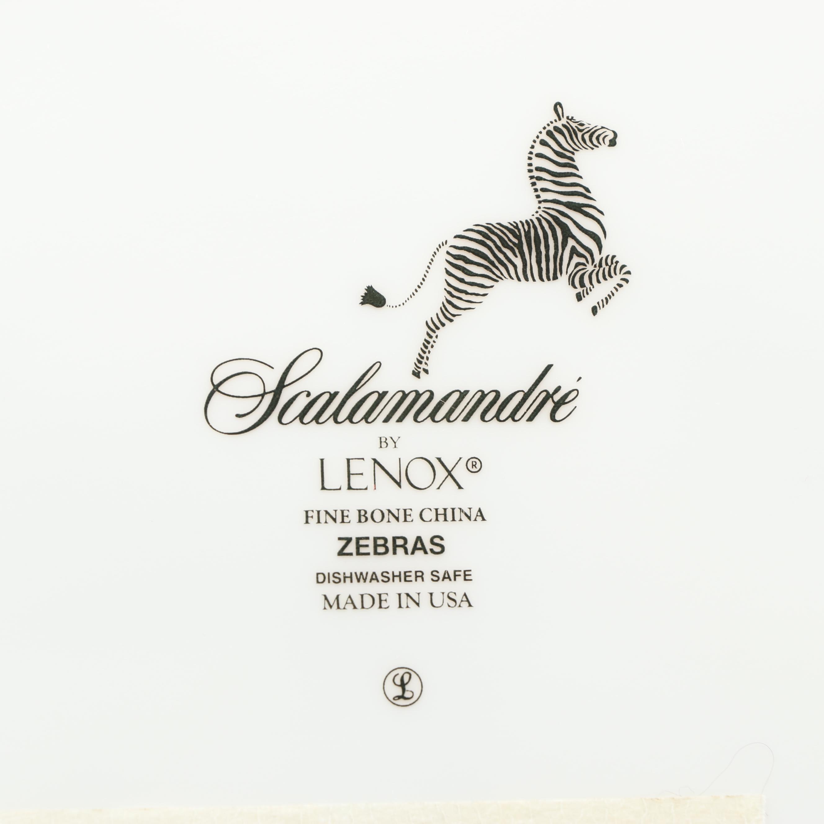 Scalamandre by Lenox "Zebras" Bone China Platter and Salad Plates