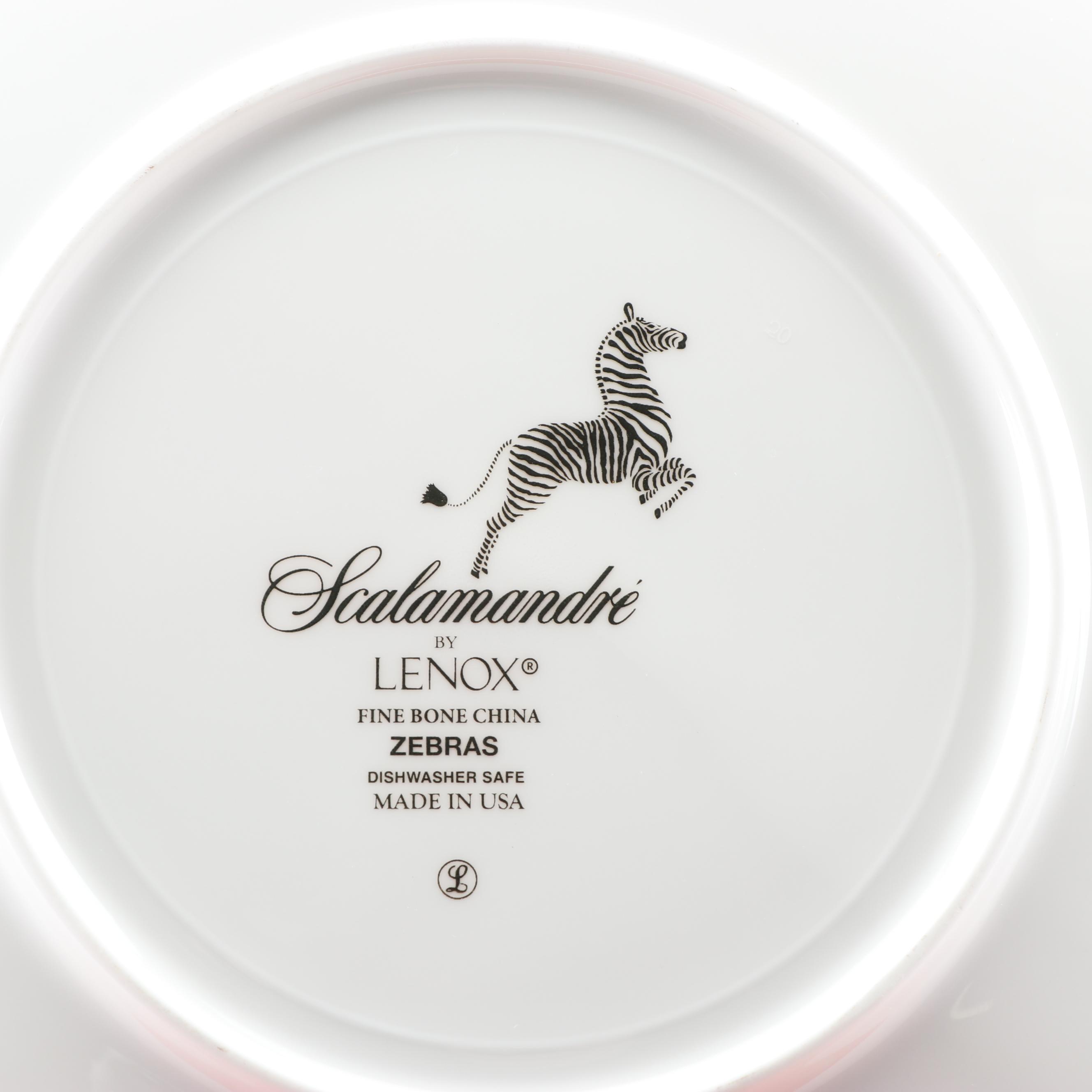 Scalamandre by Lenox "Zebras" Bone China Platter and Salad Plates