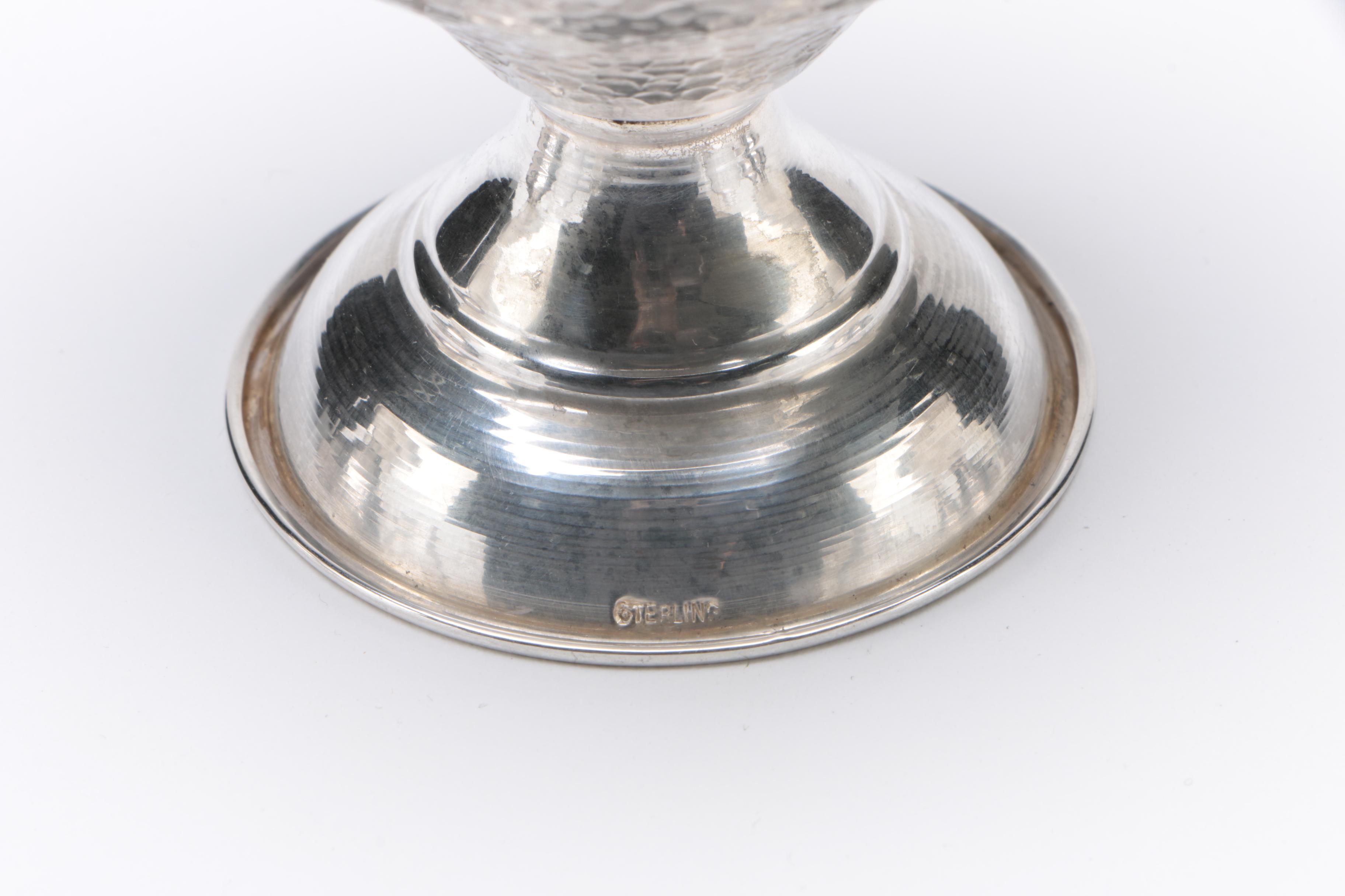 Sterling Silver Sherbet Cups with Glass Inserts