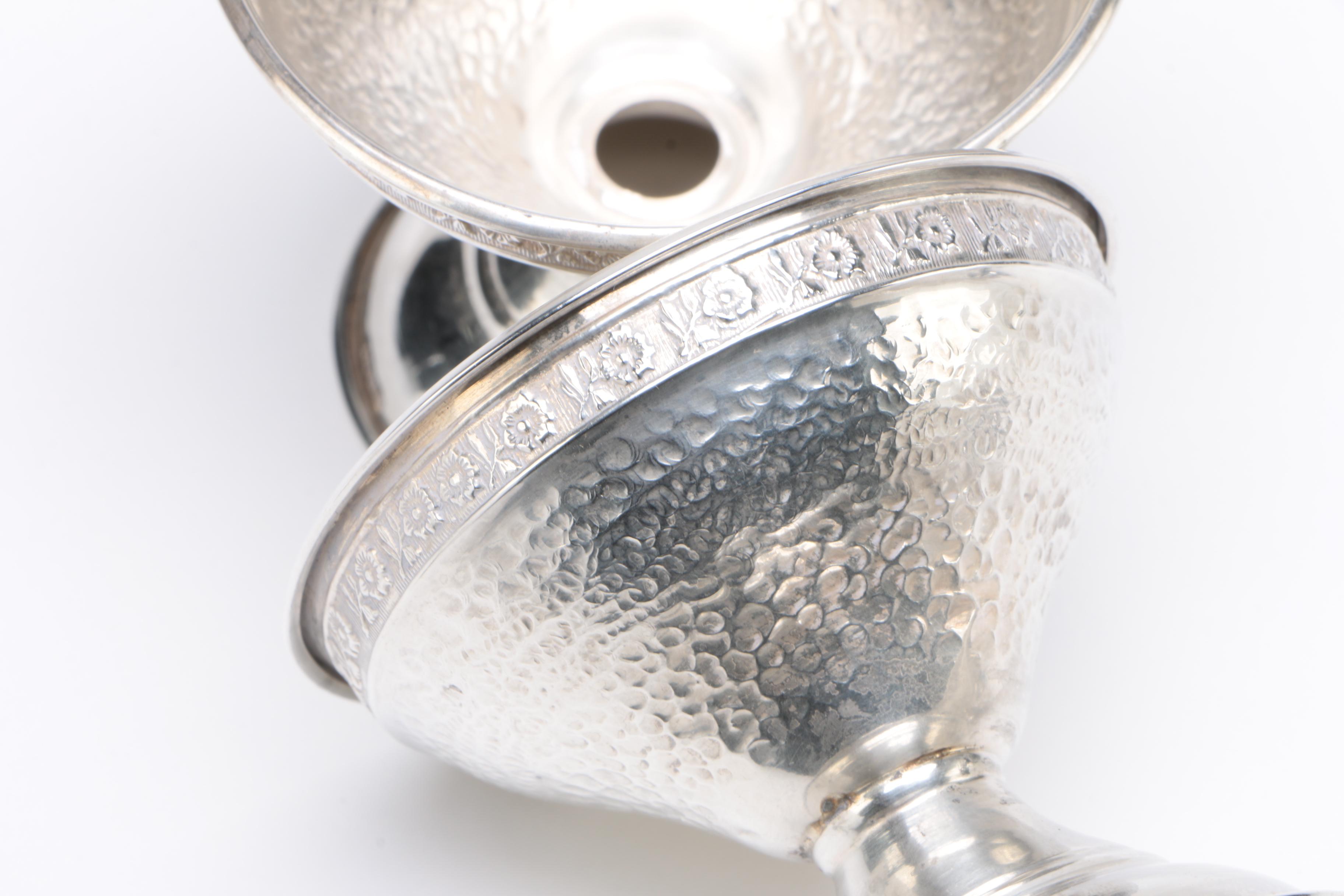 Sterling Silver Sherbet Cups with Glass Inserts