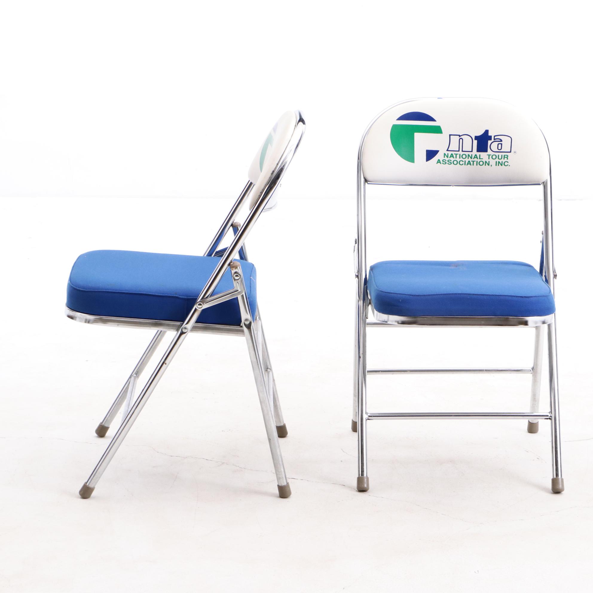Two Arnold Metal "NTA" Folding Chairs Personally Owned by Jim and Pat Host