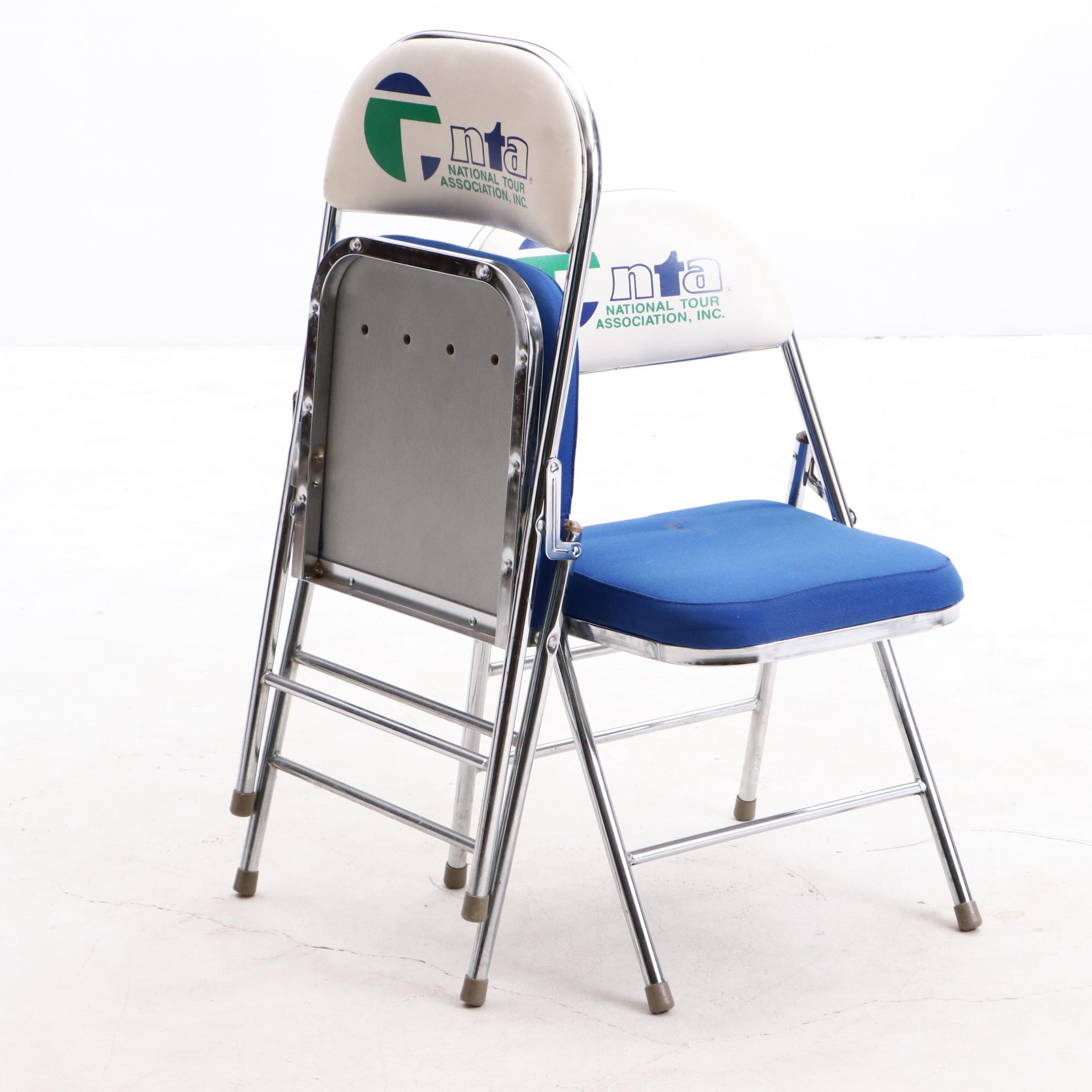 Two Arnold Metal "NTA" Folding Chairs Personally Owned by Jim and Pat Host