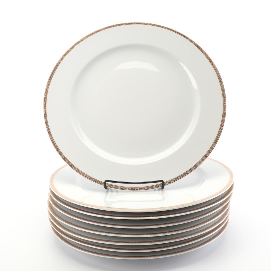 Versace for Rosenthal "Medaillon Meandre D'Or" Service Plates, Set of Eight