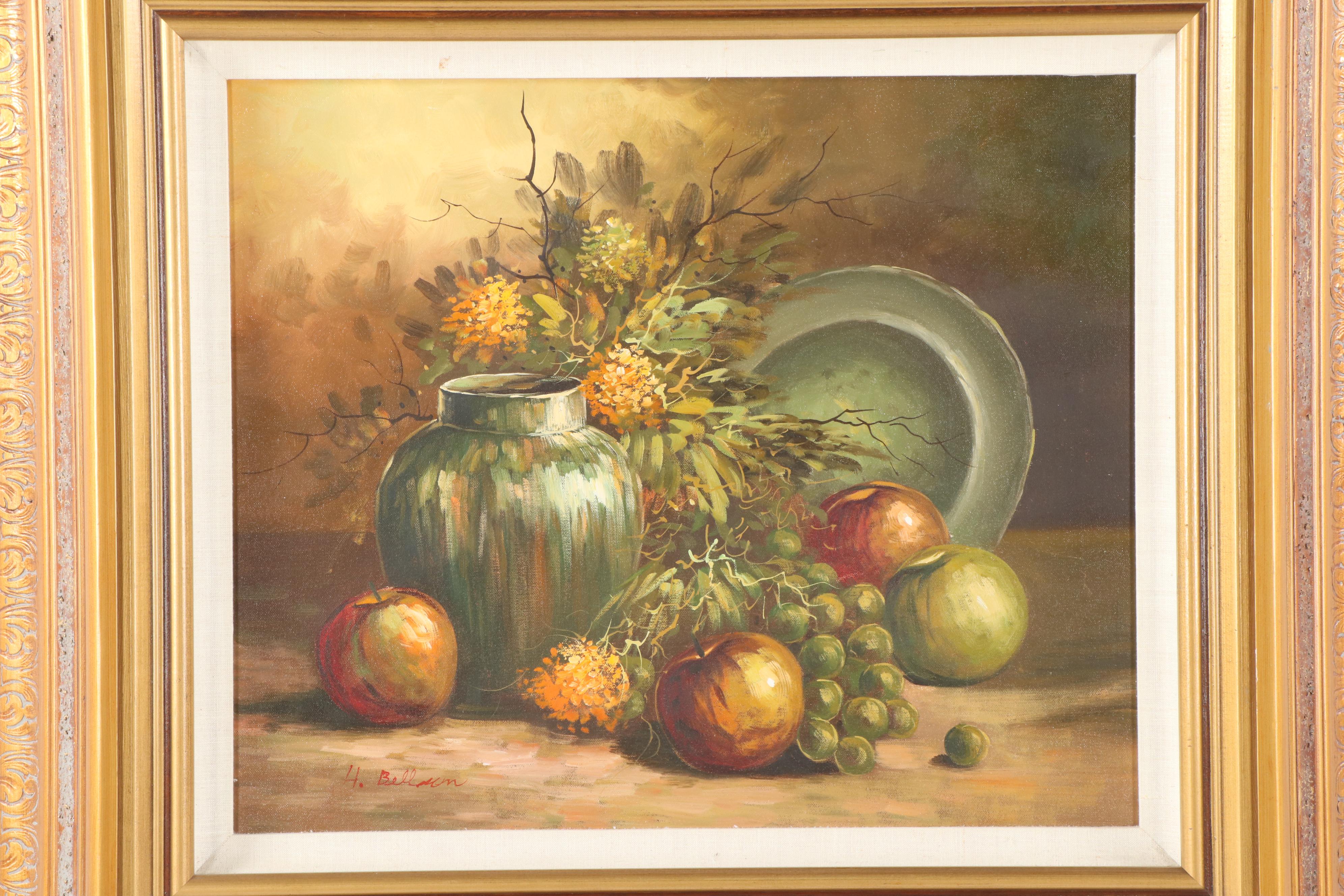H. Bellmum Still Life Oil Painting