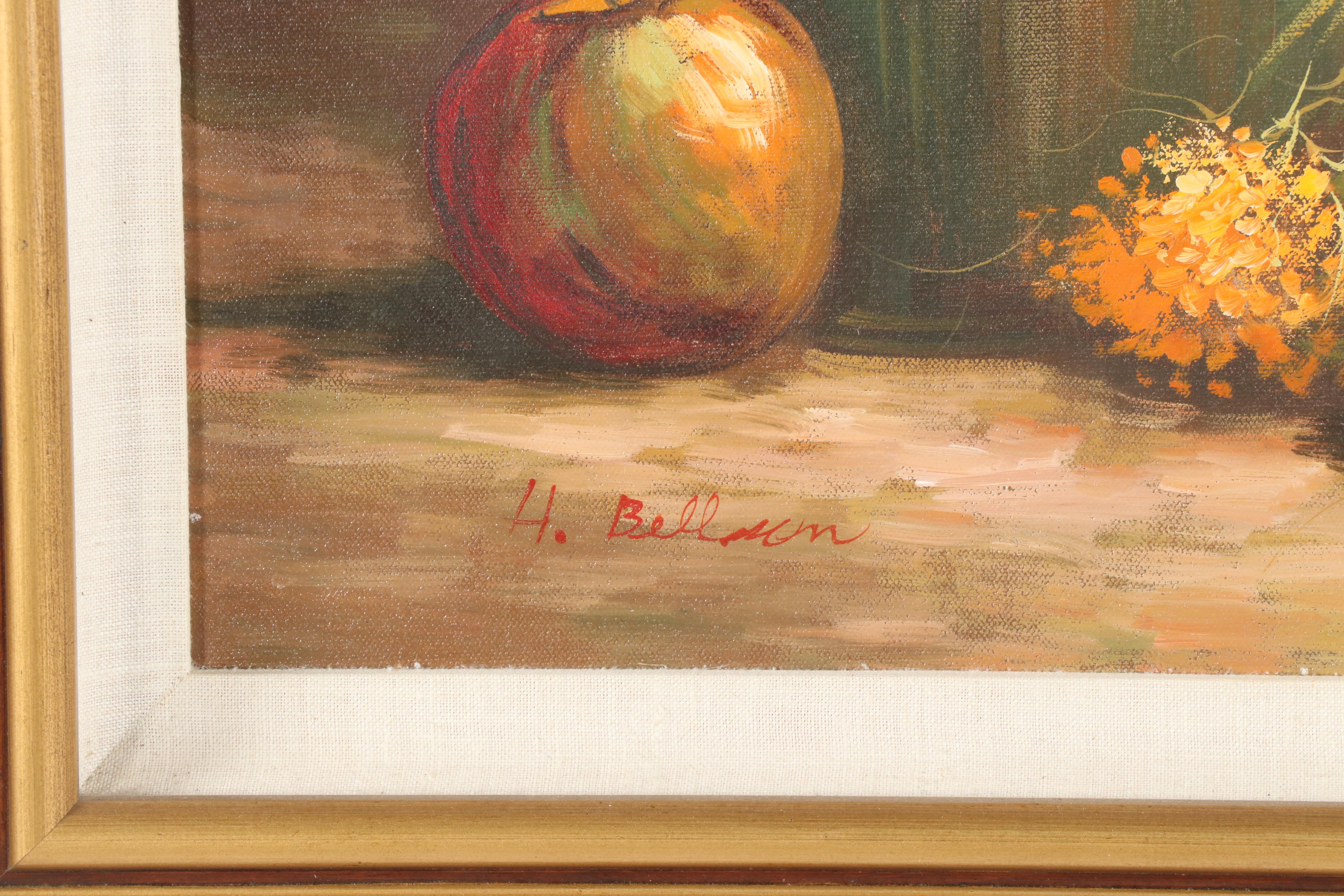 H. Bellmum Still Life Oil Painting