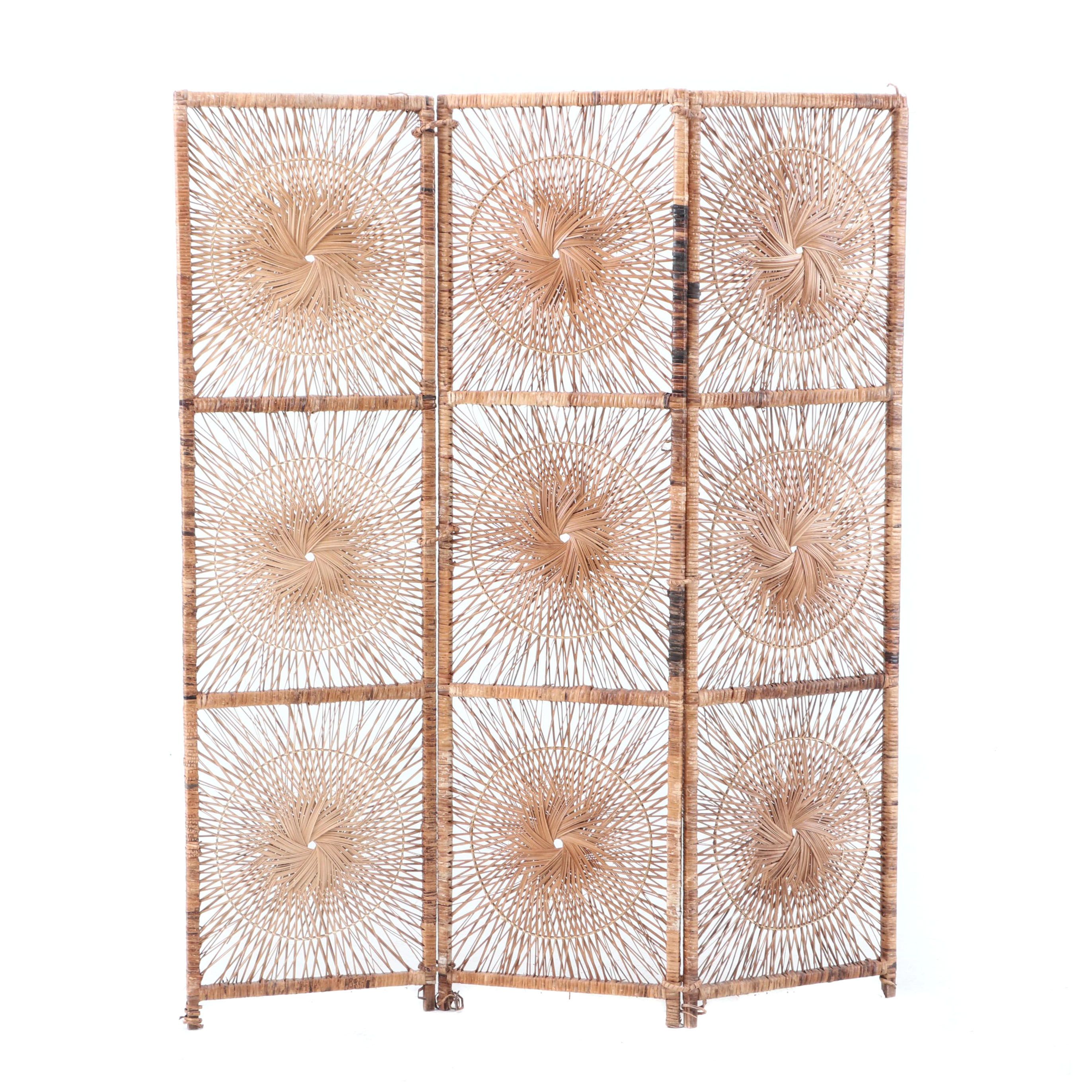3-Panel Wicker Room Screen