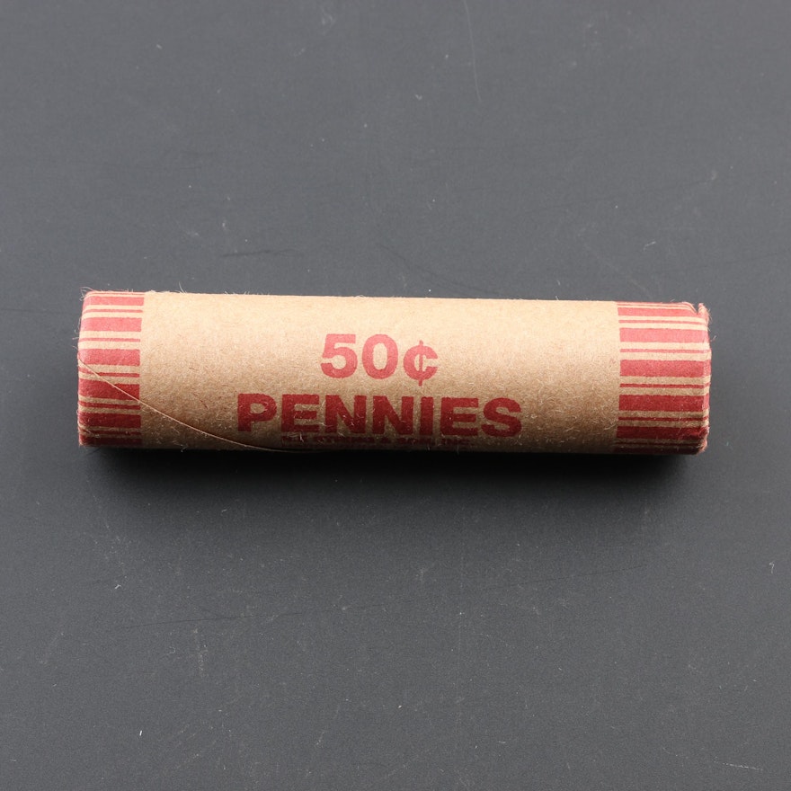 Roll of Fifty 1955-S Lincoln Wheat Cents