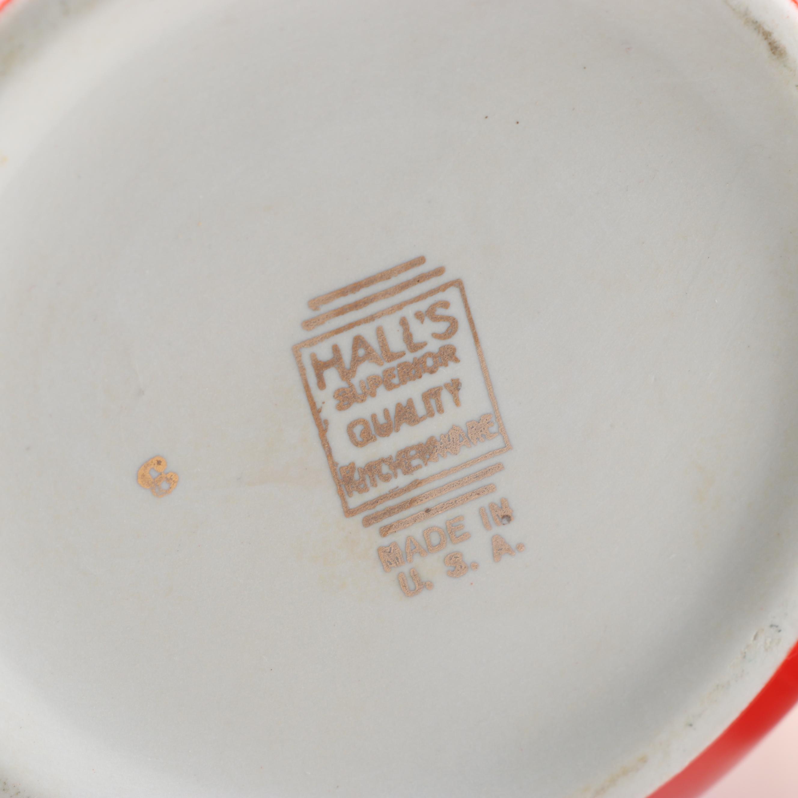 Hall "Chinese Red" Ceramic Cookie Jars and Teapot, Mid-Century