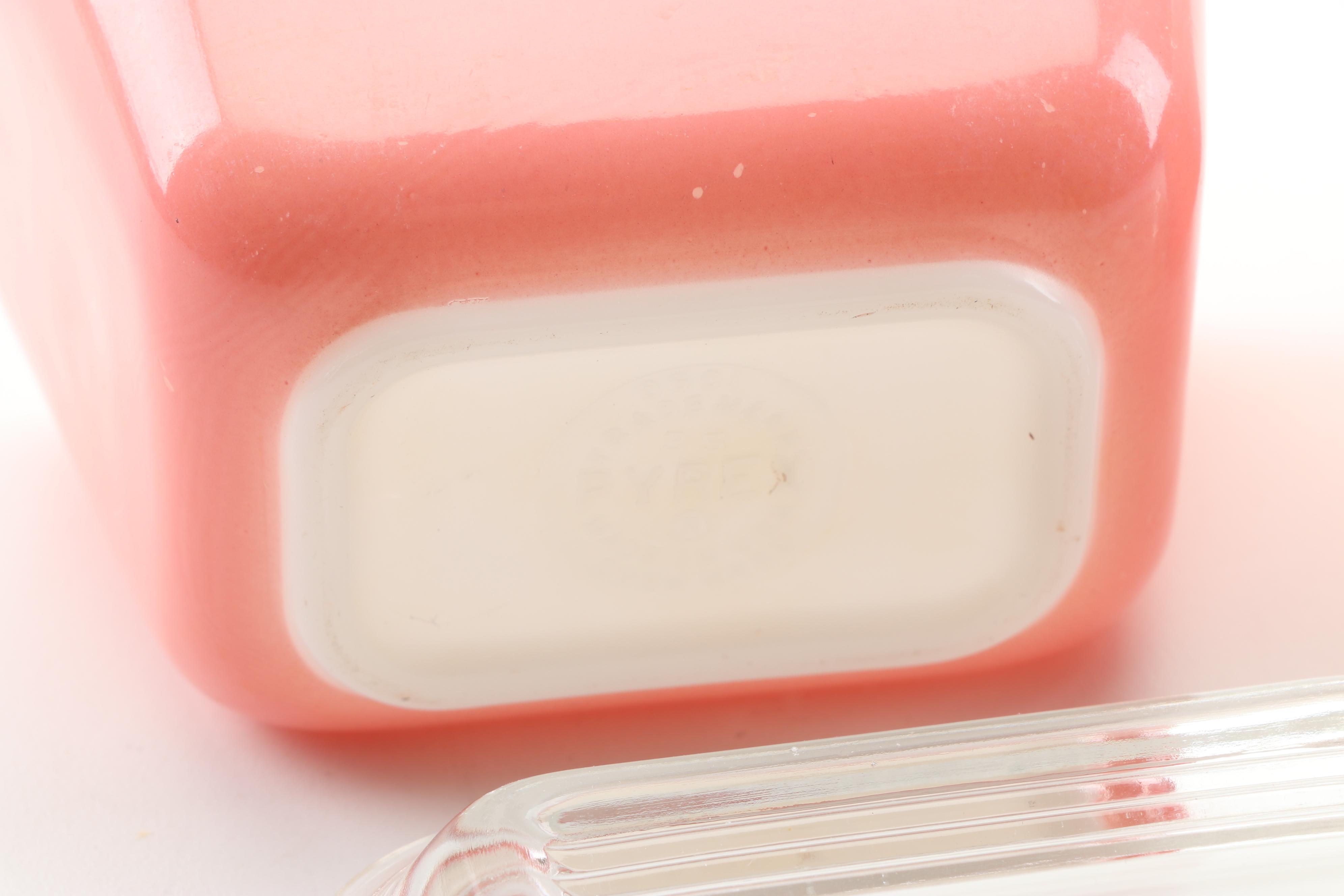 Vintage Pyrex Pink Nesting Bowls and Refrigerator Jars