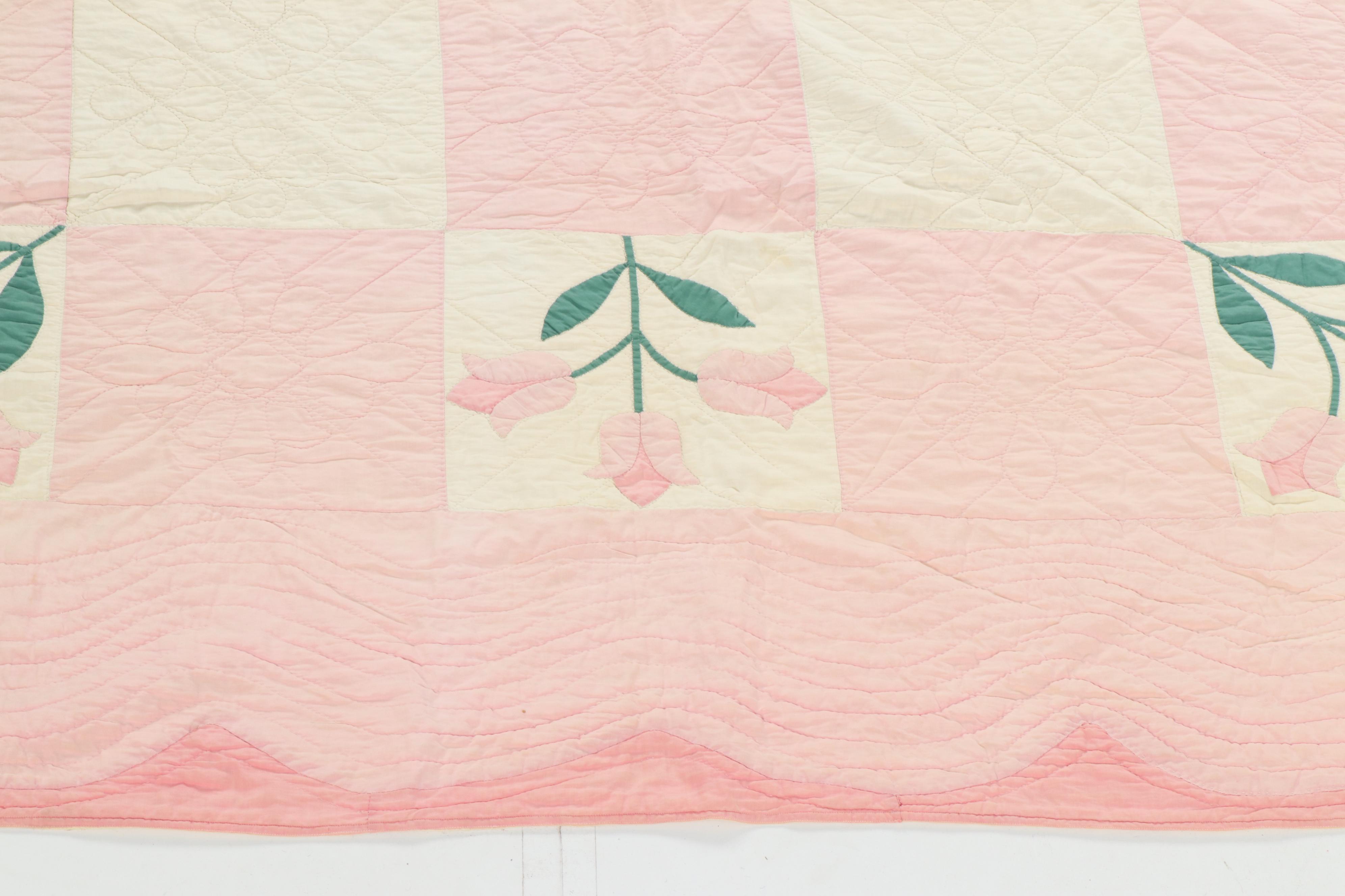 Handmade "Tulip" Applique Quilt